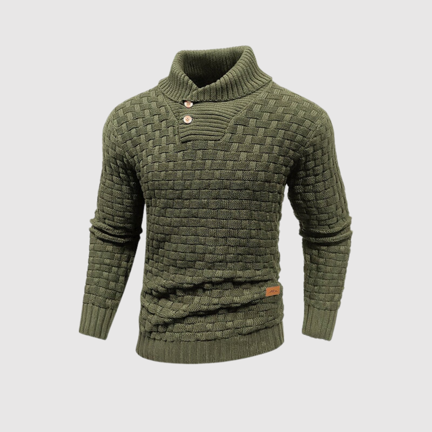 Daniel – Pull pour homme en tricot avec boutons et col montant