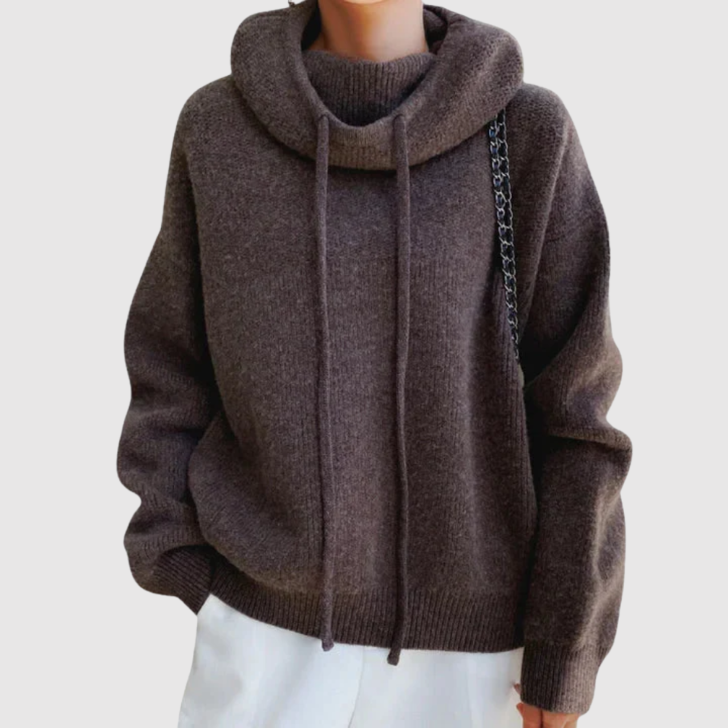 Nina - Pull en tricot chaud avec capuche