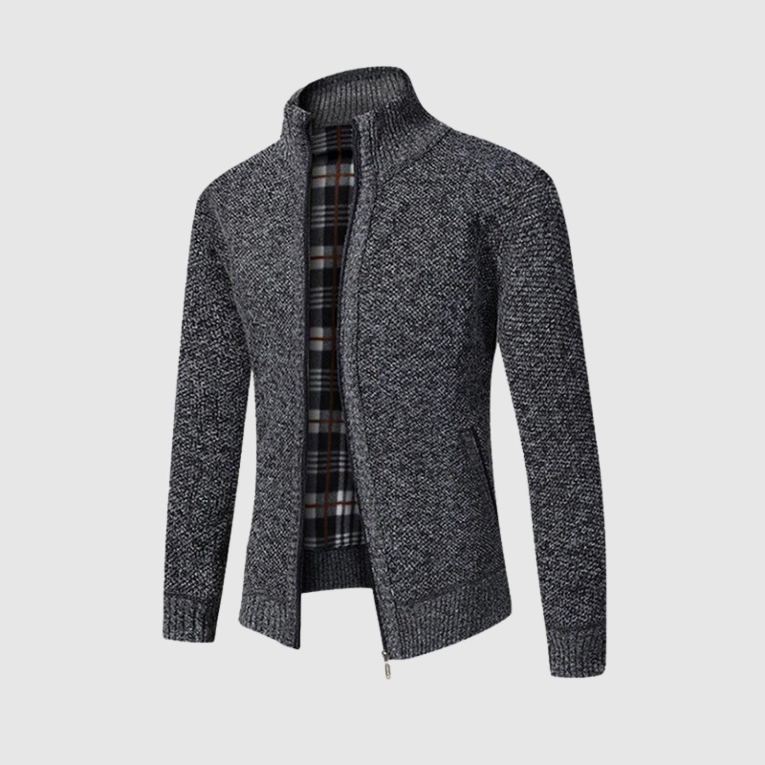 Šimon – Gilet tressé avec fermeture éclair et design élégant