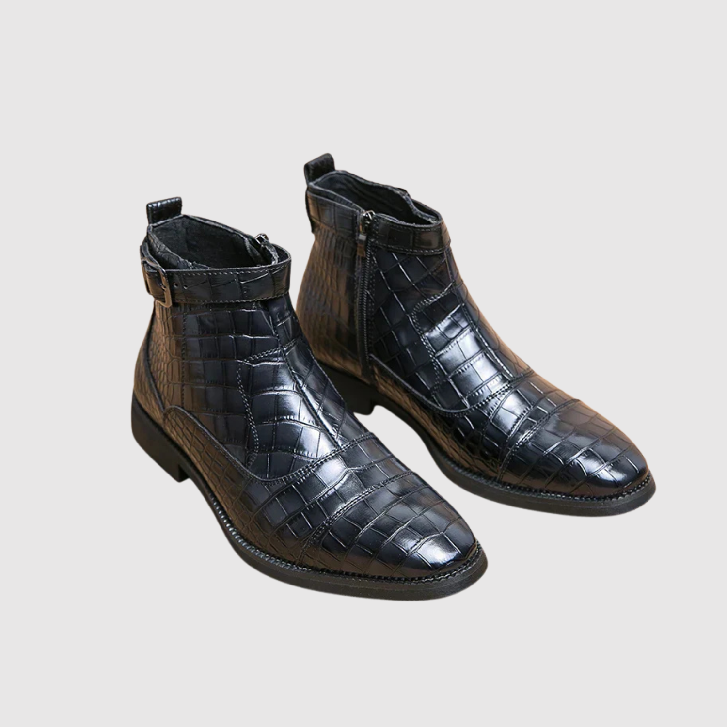 Oskar – Chaussures en cuir crocodile avec texture exclusive