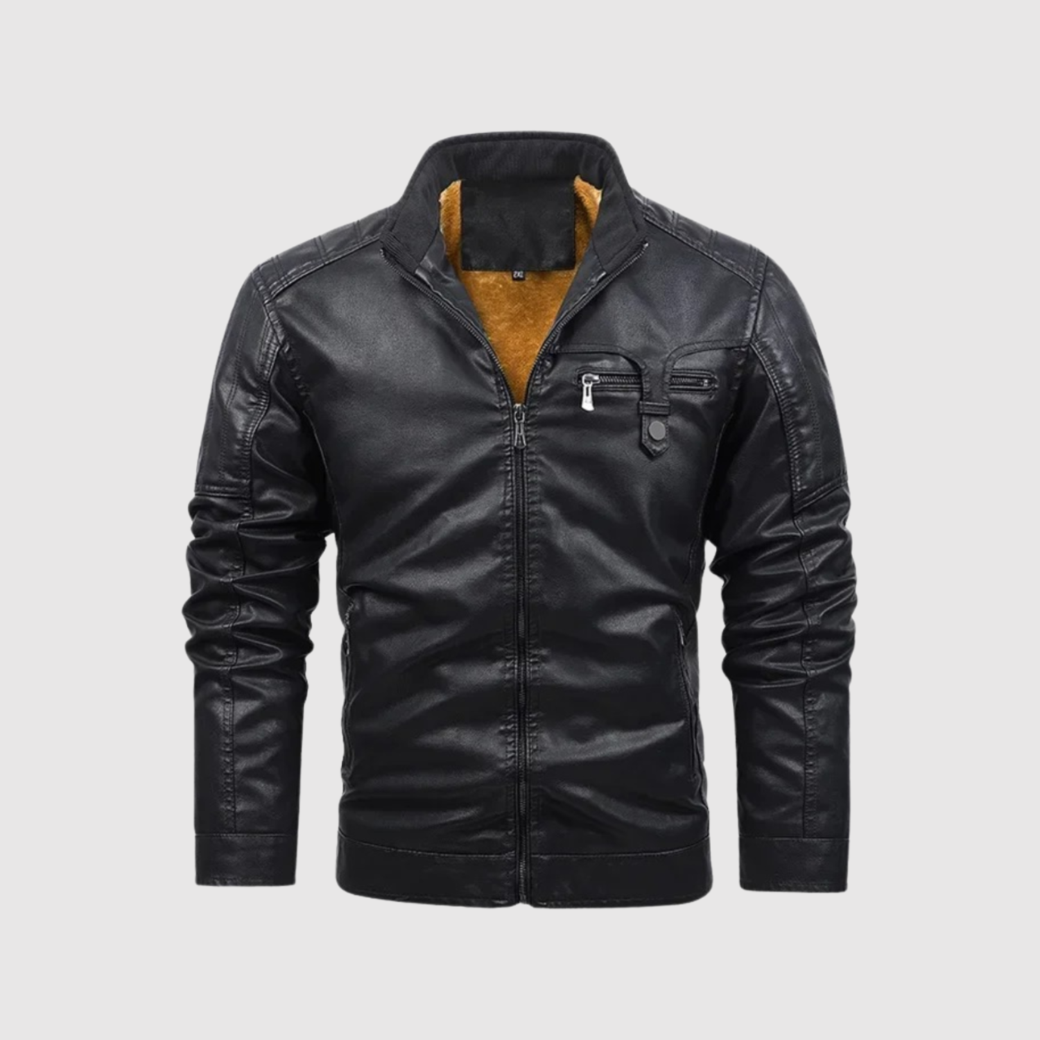 Dorian – Veste en cuir avec doublure contrastante et caractère élégant