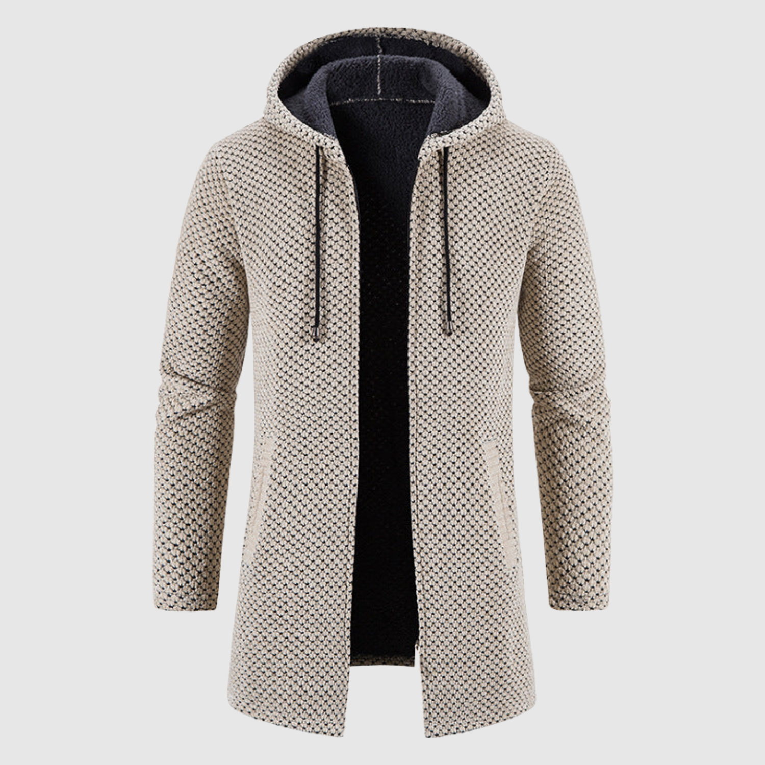 Marek - Pull long en tricot avec capuche