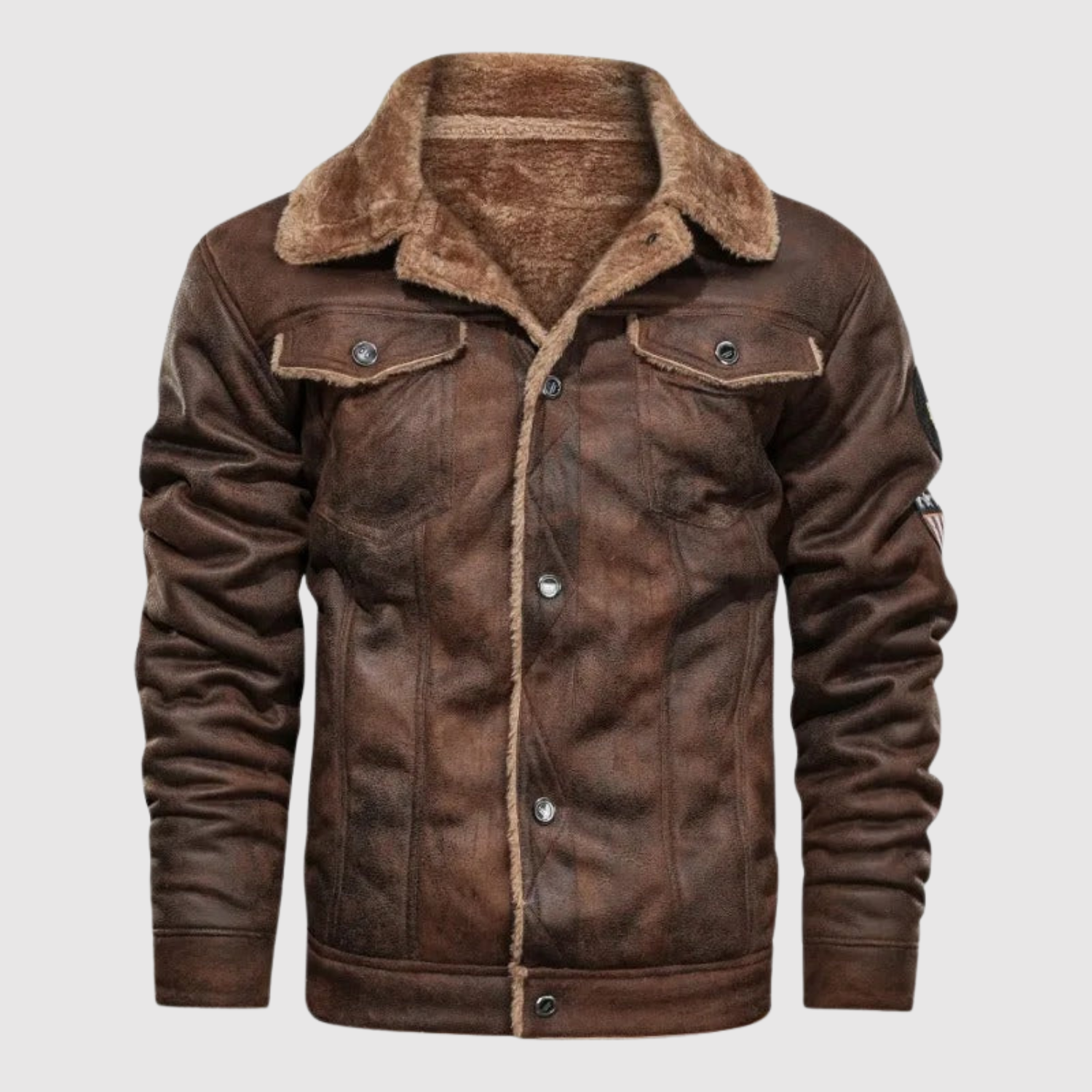 Dorian – Veste d'hiver chaude avec col en fourrure de style rétro
