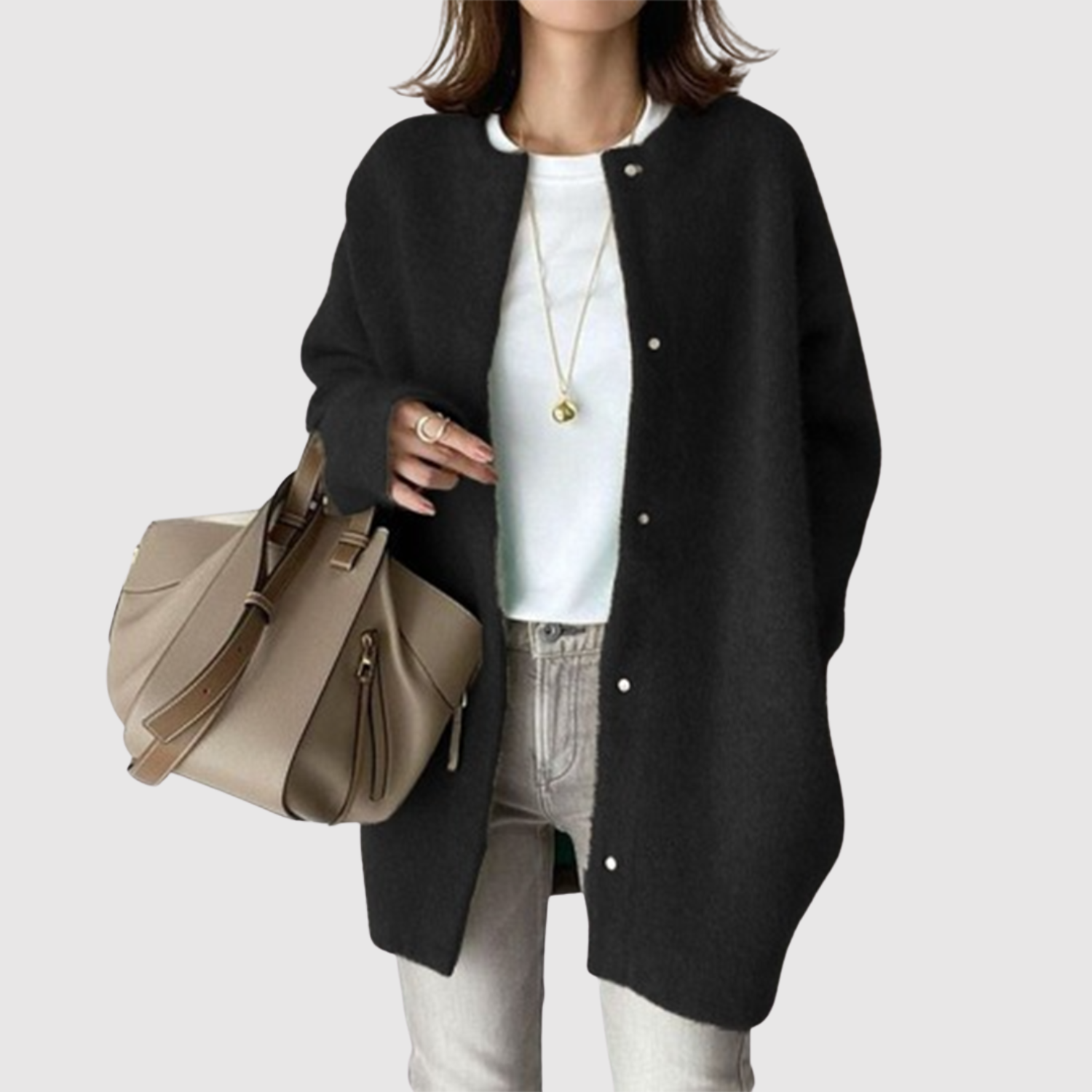 Nora – Cardigan en laine douce au design élégant et décontracté