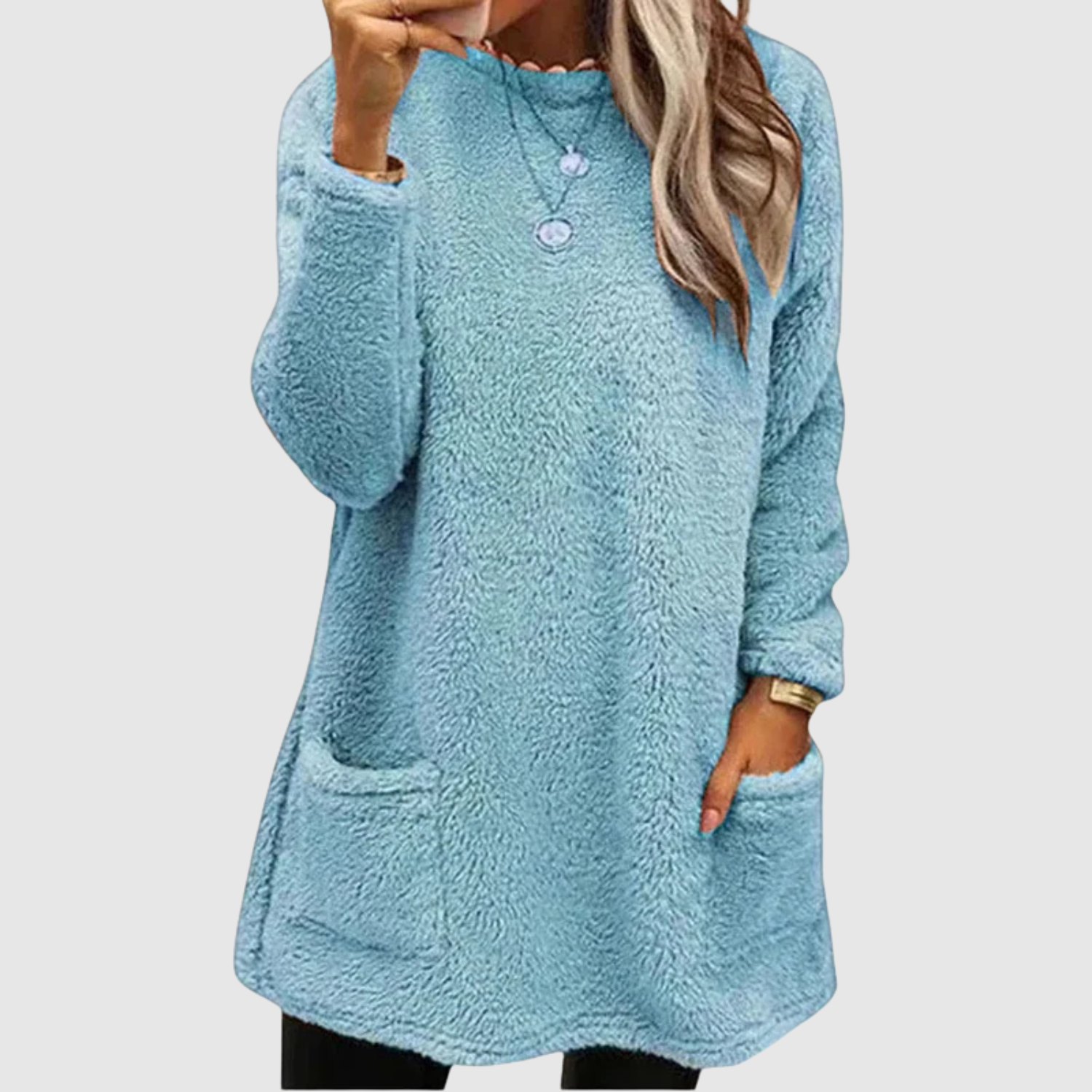 Nora – Sweat-shirt long en polaire douce