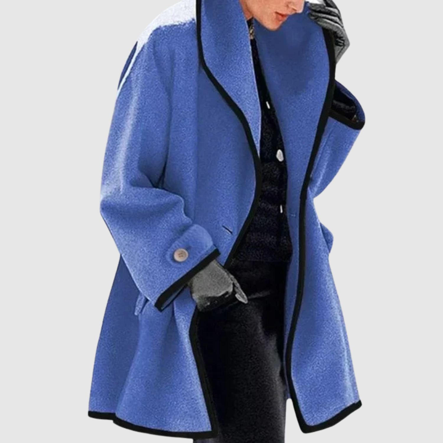 Jelena - Manteau oversize pour femme avec des bords contrastés