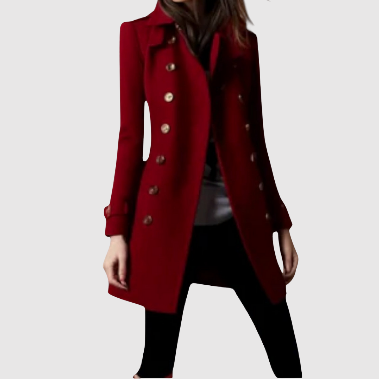 Jelena – Manteau inspiré du style militaire avec des boutons dorés