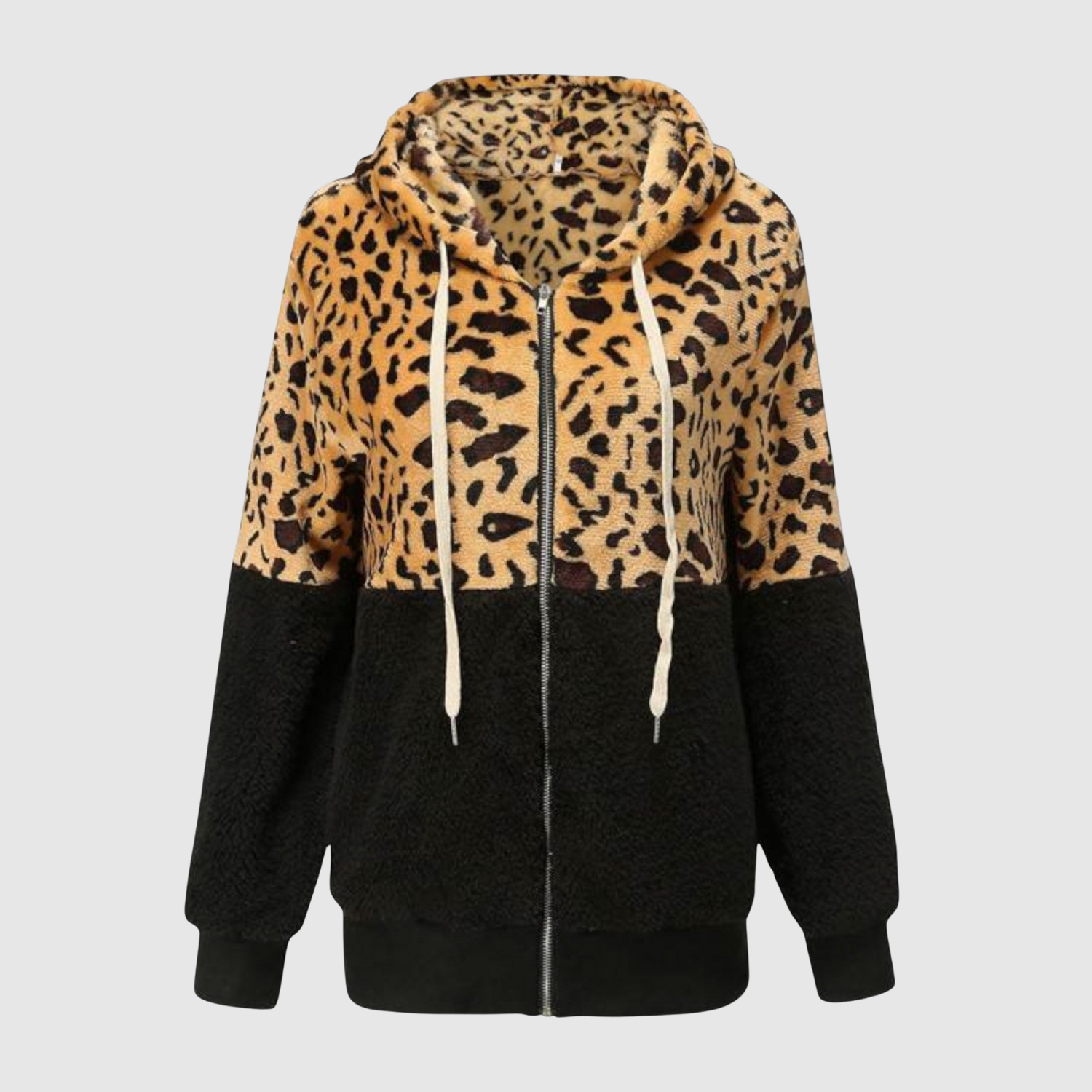 Nina – Sweat-shirt avec des détails léopard et en polaire