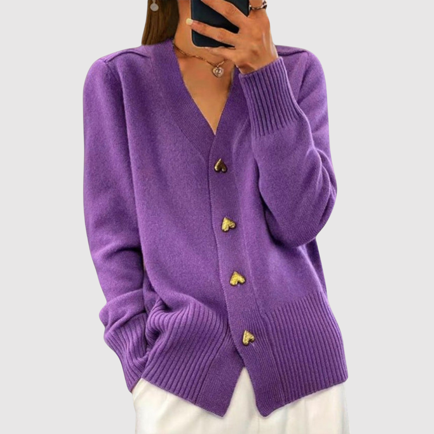 Nora – Cardigan avec des boutons dorés