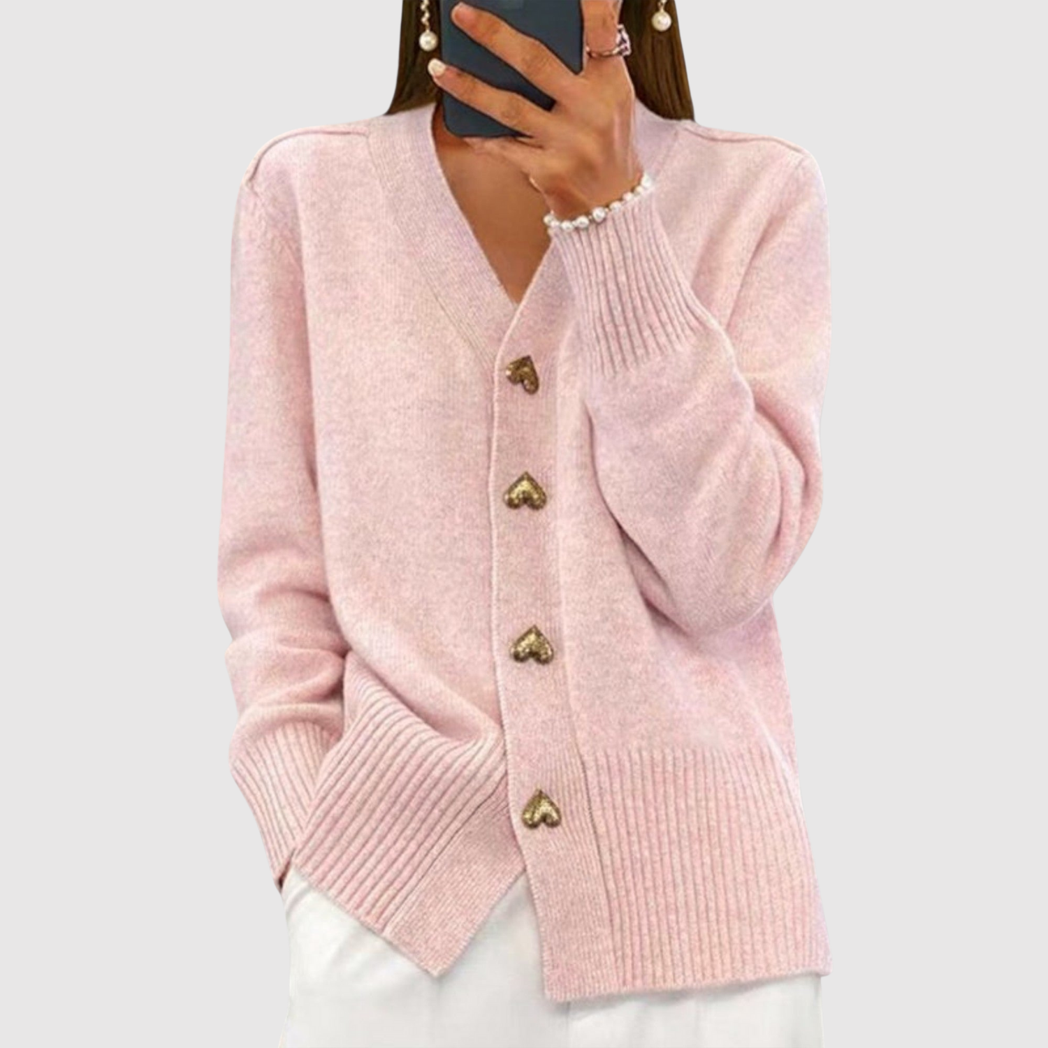 Nora – Cardigan avec des boutons dorés