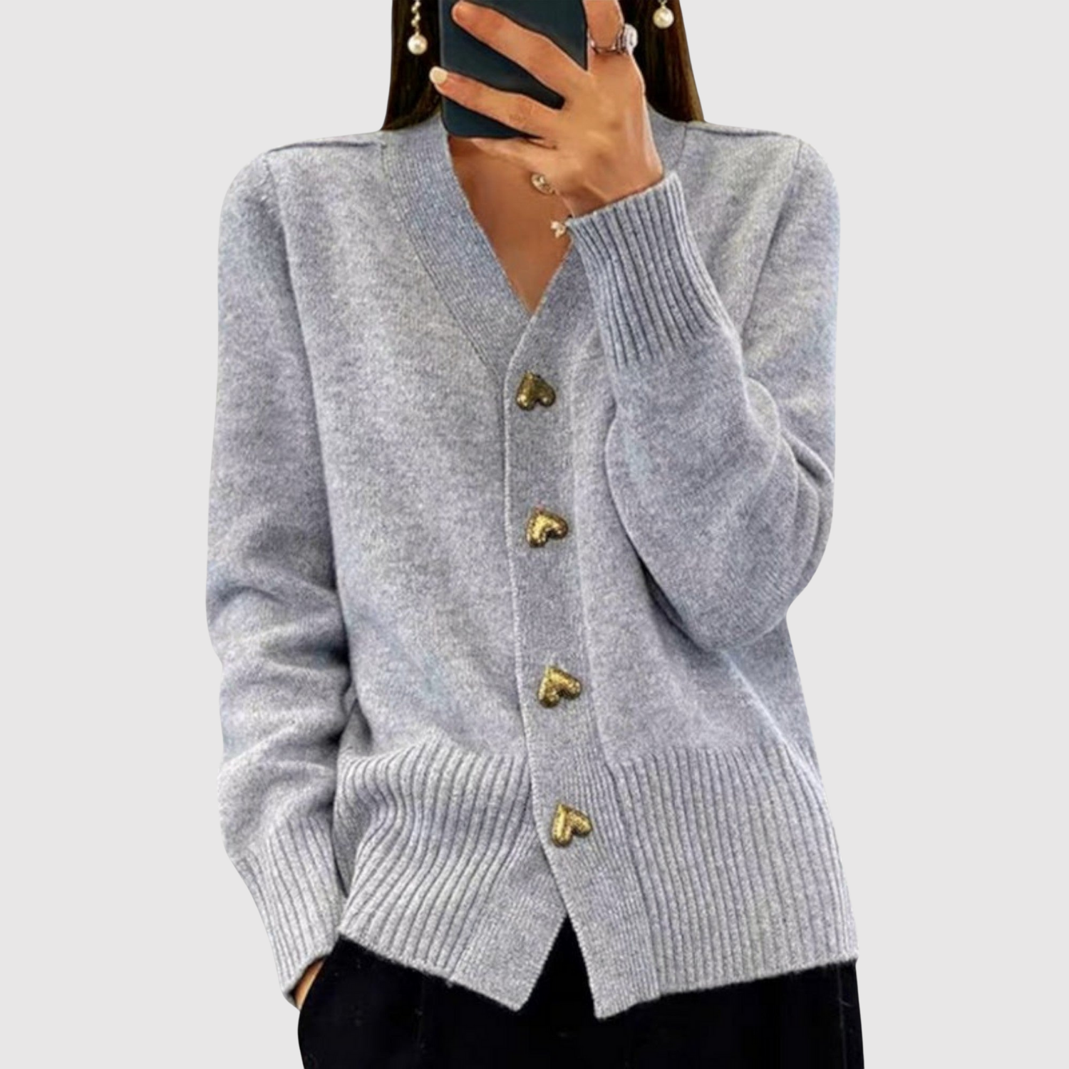 Nora – Cardigan avec des boutons dorés