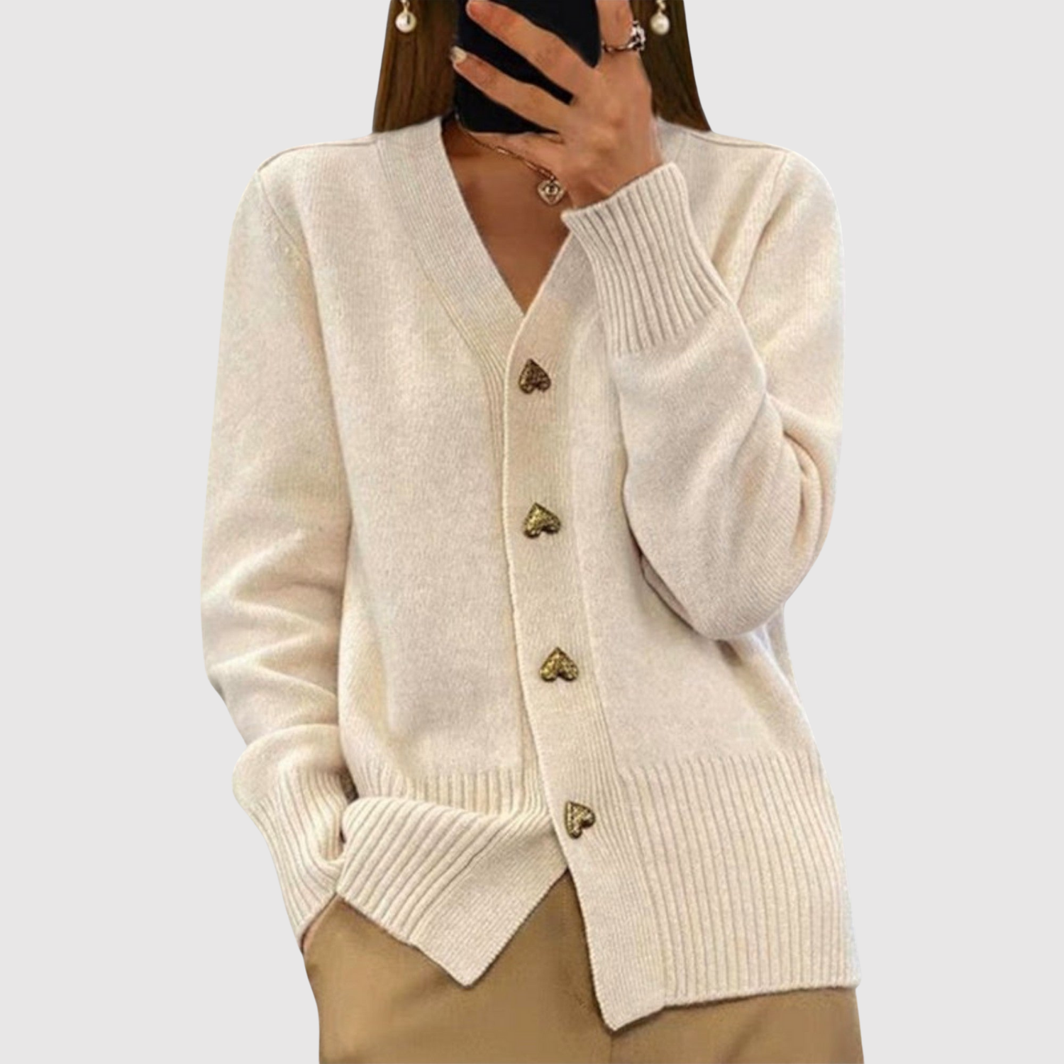 Nora – Cardigan avec des boutons dorés