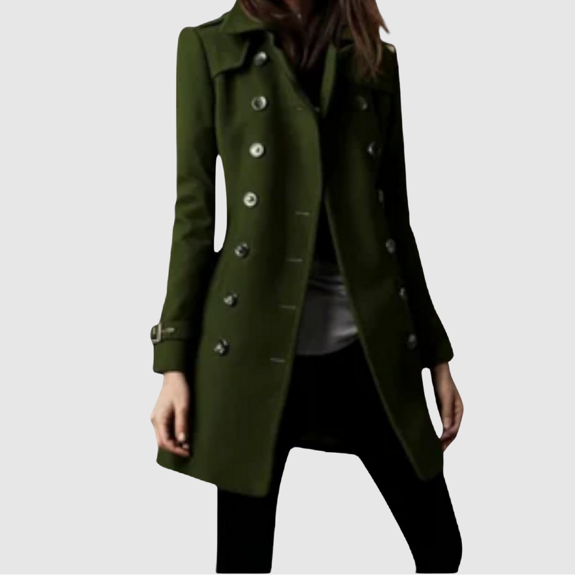 Jelena – Manteau inspiré du style militaire avec des boutons dorés