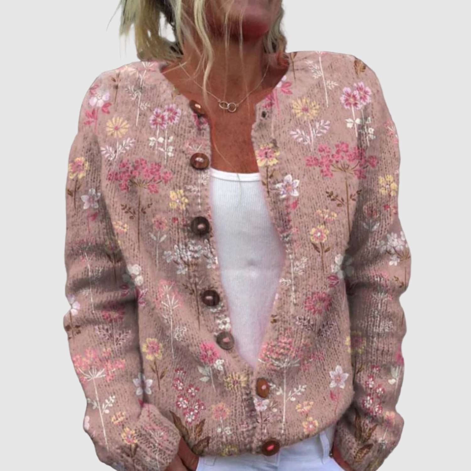 Nora – Cardigan coloré à motif floral