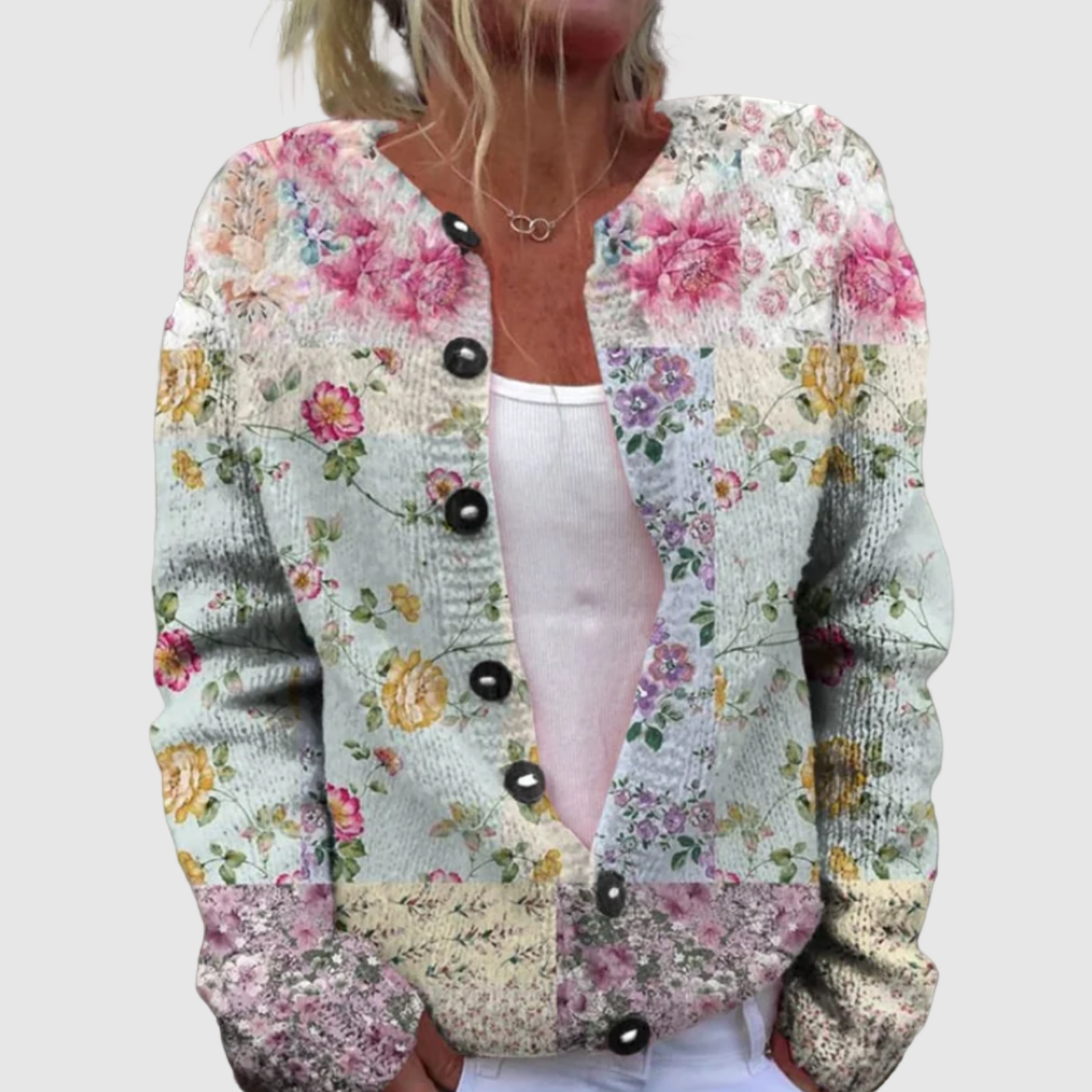 Nora – Cardigan coloré à motif floral