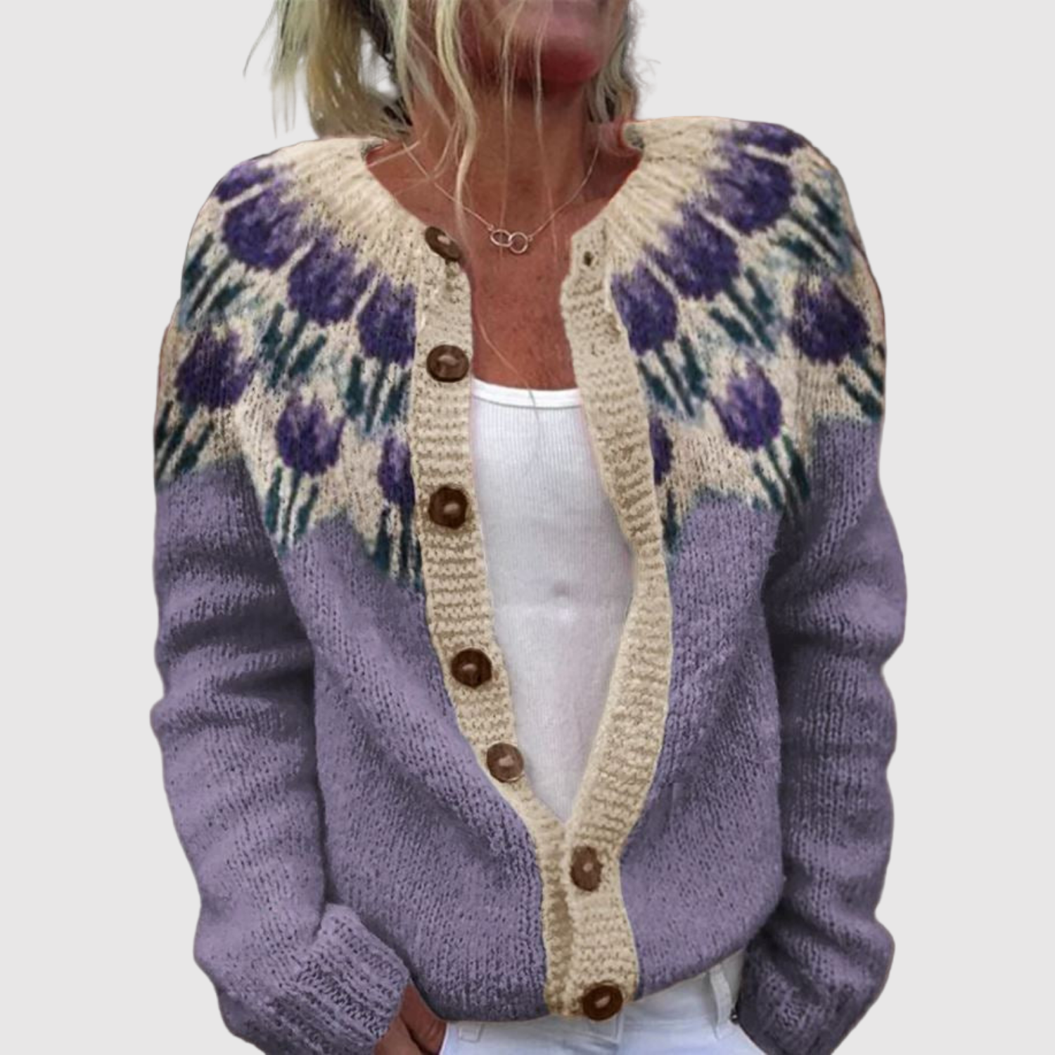 Nora – Cardigan à motif nordique