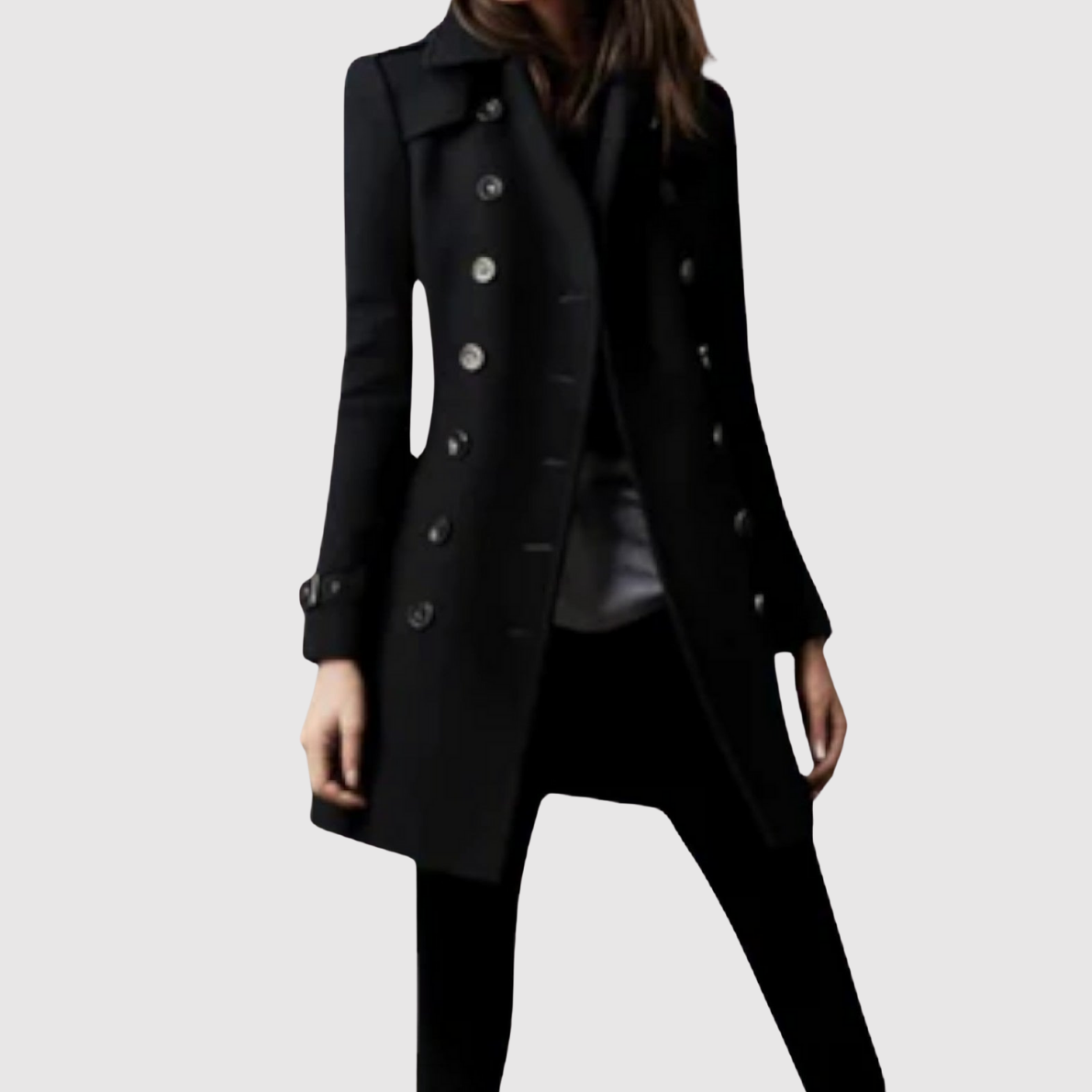 Jelena – Manteau inspiré du style militaire avec des boutons dorés