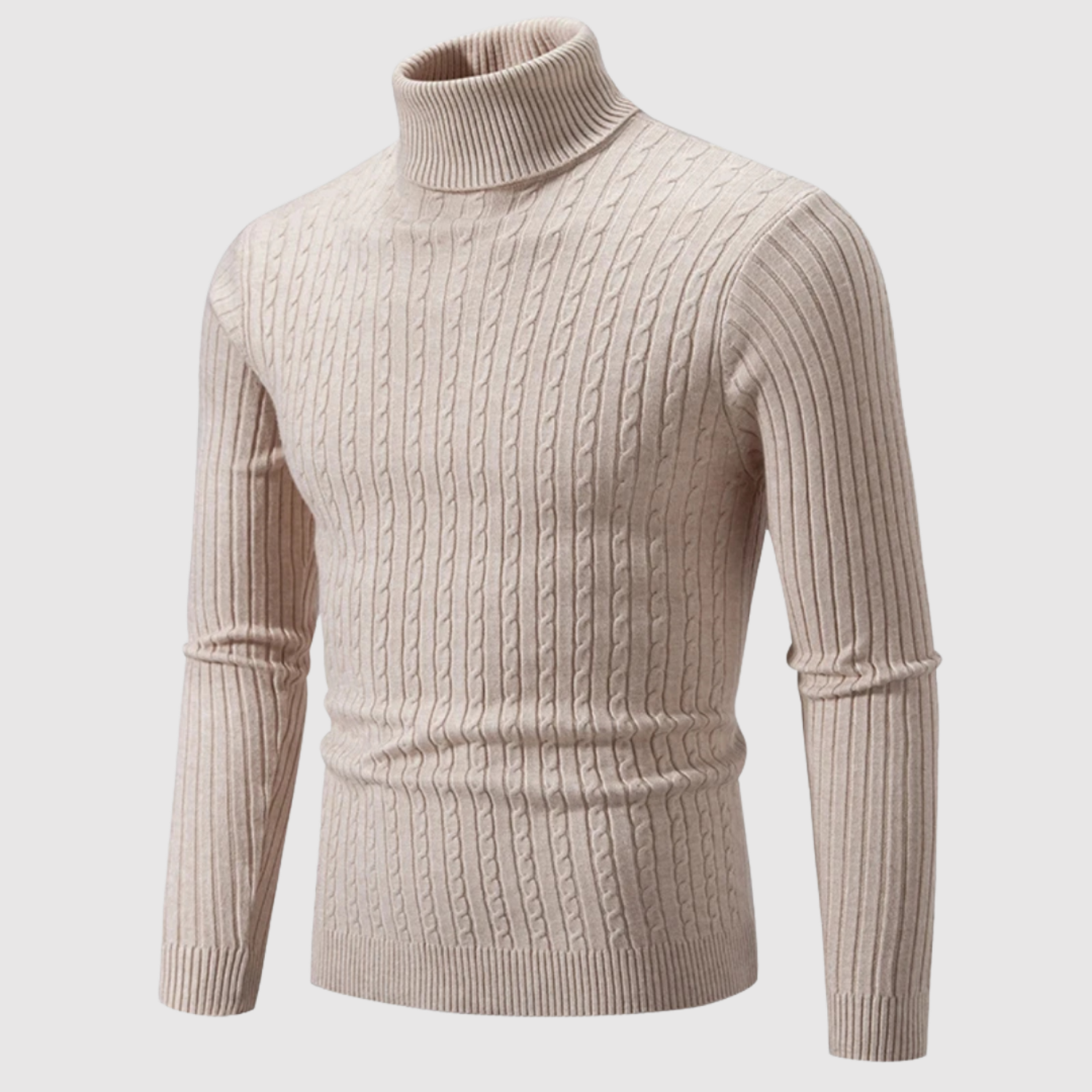 Daniel – Pull classique à col montant en texture poisson