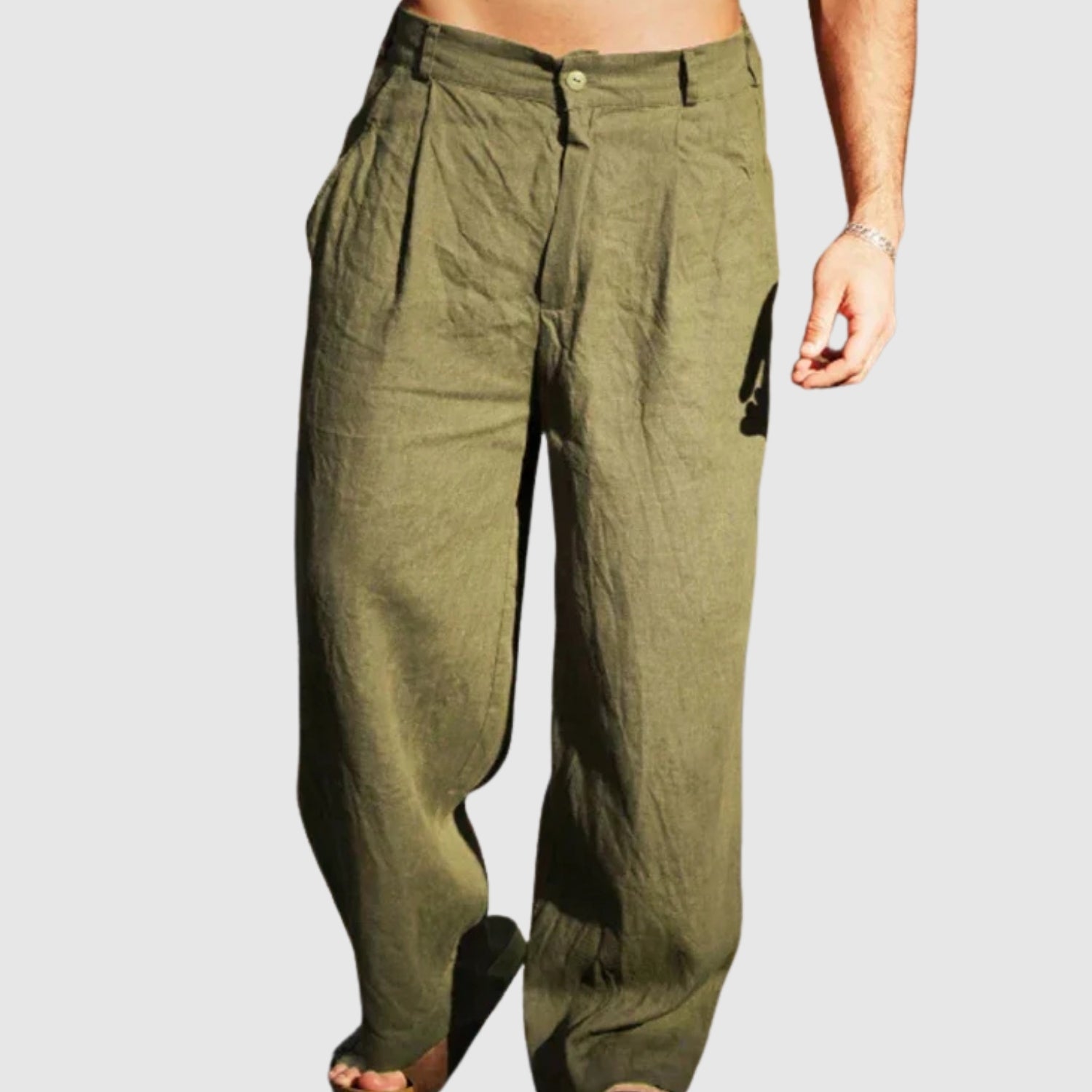 Leo – Pantalons en lin d'été avec jambes larges
