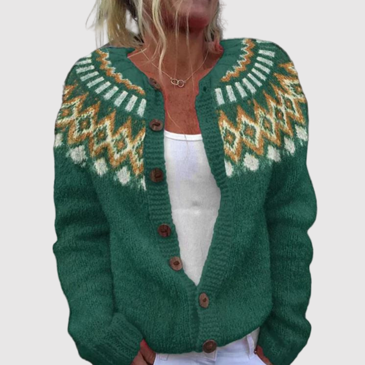 Nora – Cardigan avec motif nord-est