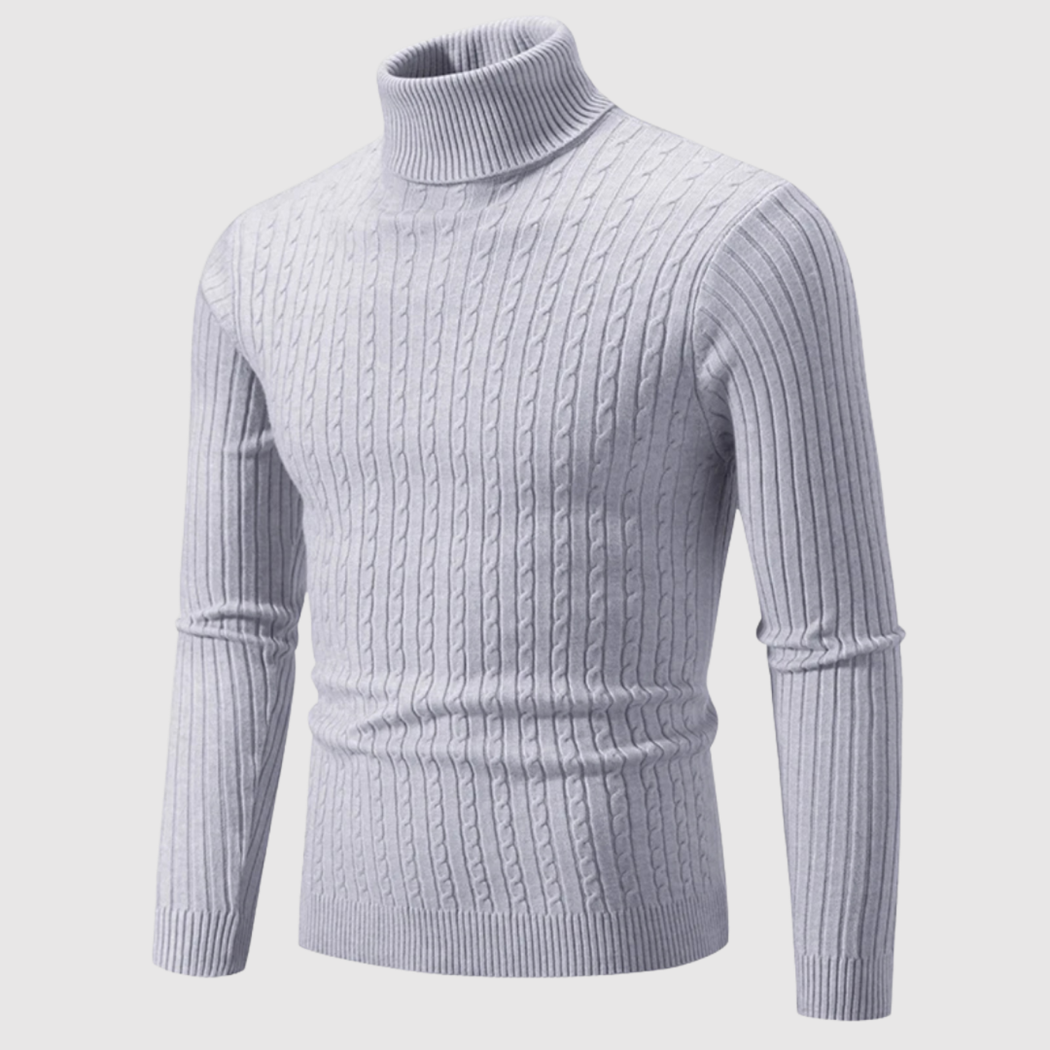 Daniel – Pull classique à col montant en texture poisson