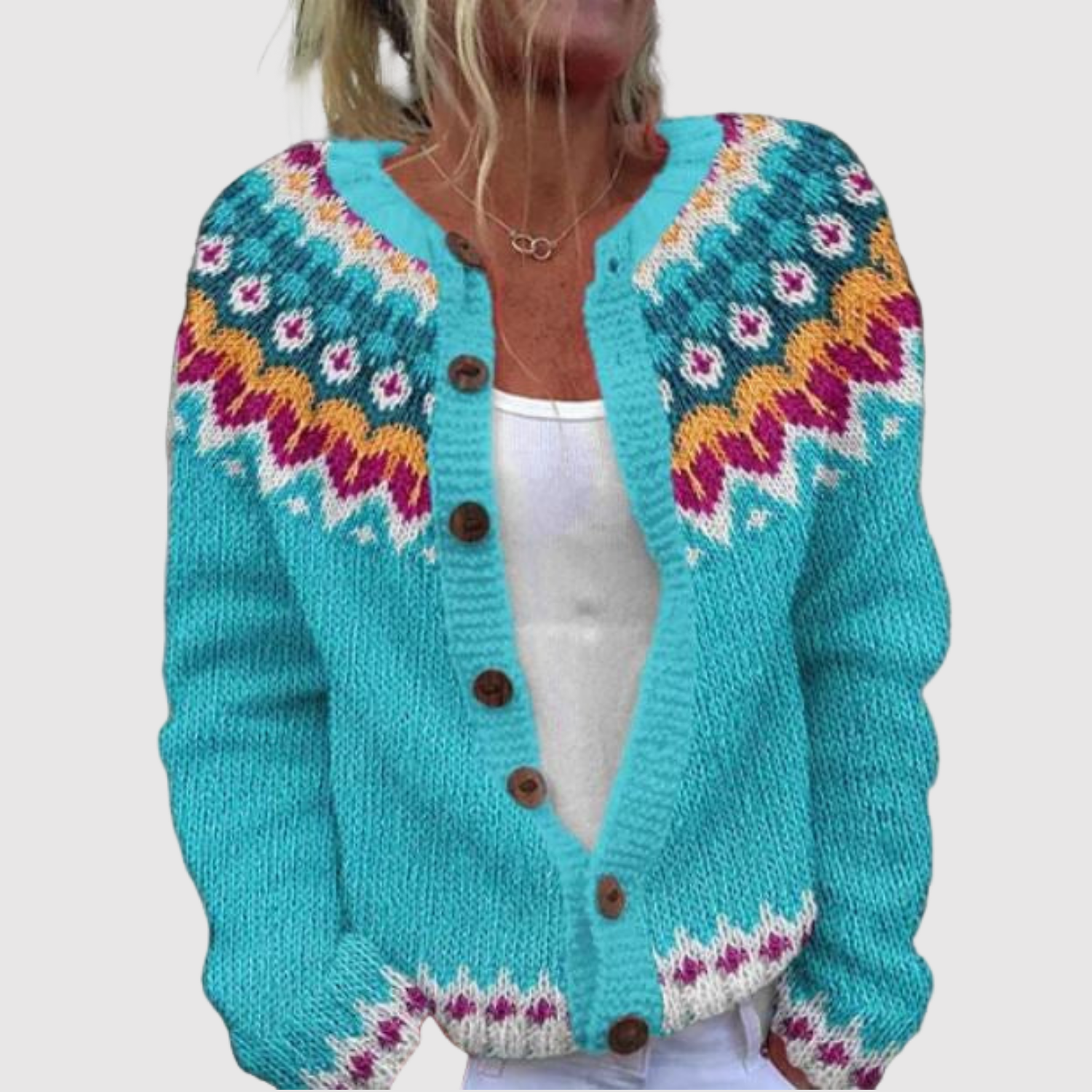 Nora – Cardigan avec motif nord-est