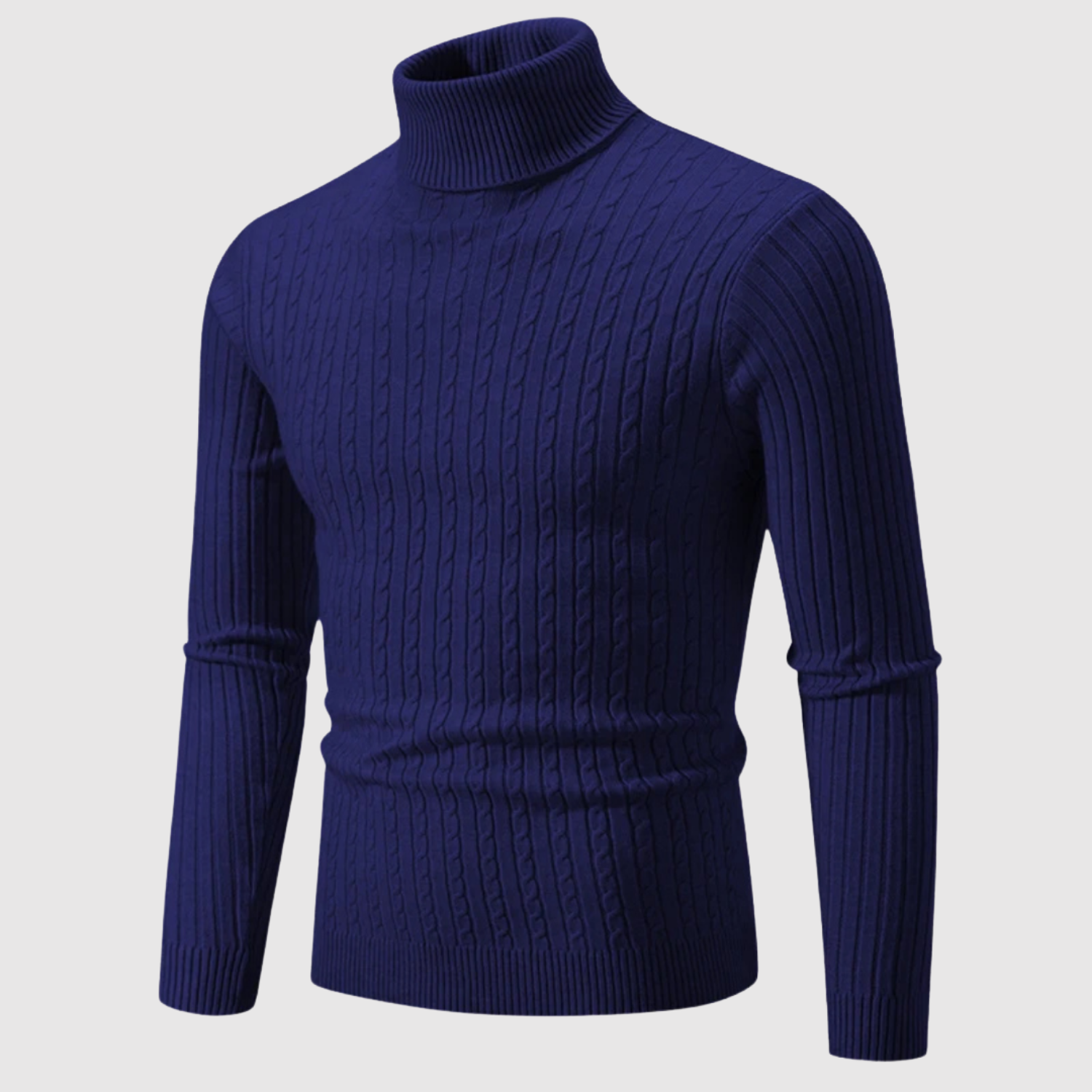 Daniel – Pull classique à col montant en texture poisson