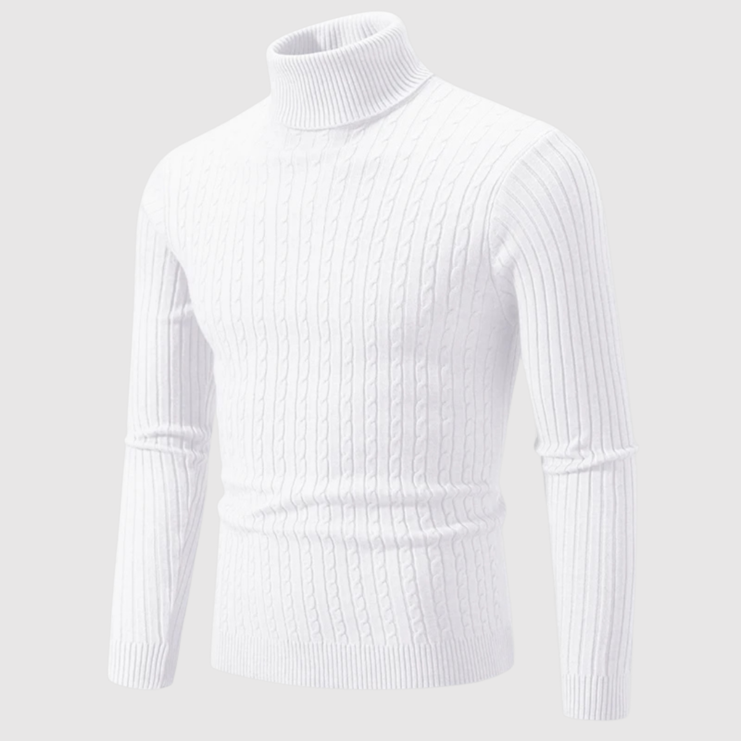 Daniel – Pull classique à col montant en texture poisson