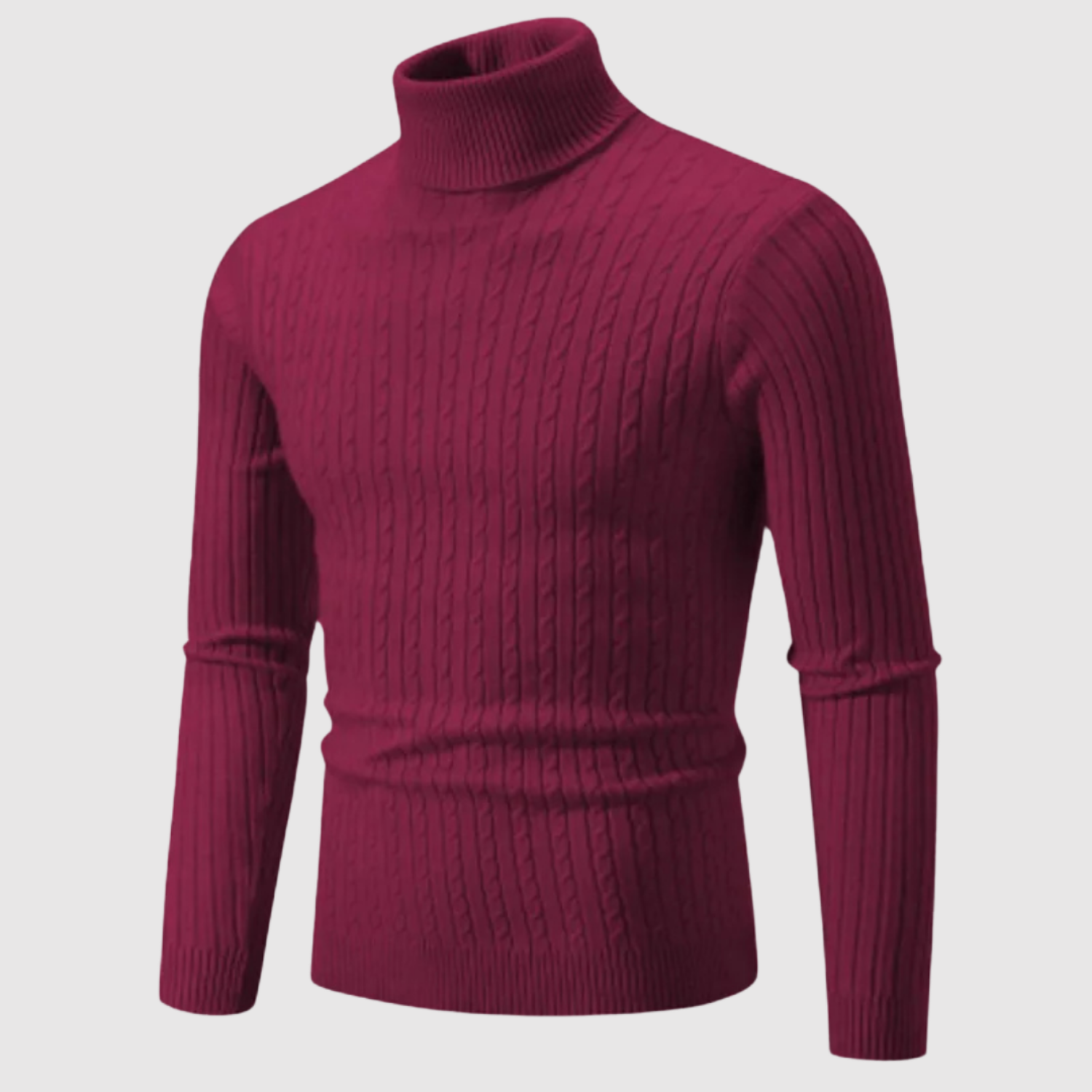 Daniel – Pull classique à col montant en texture poisson