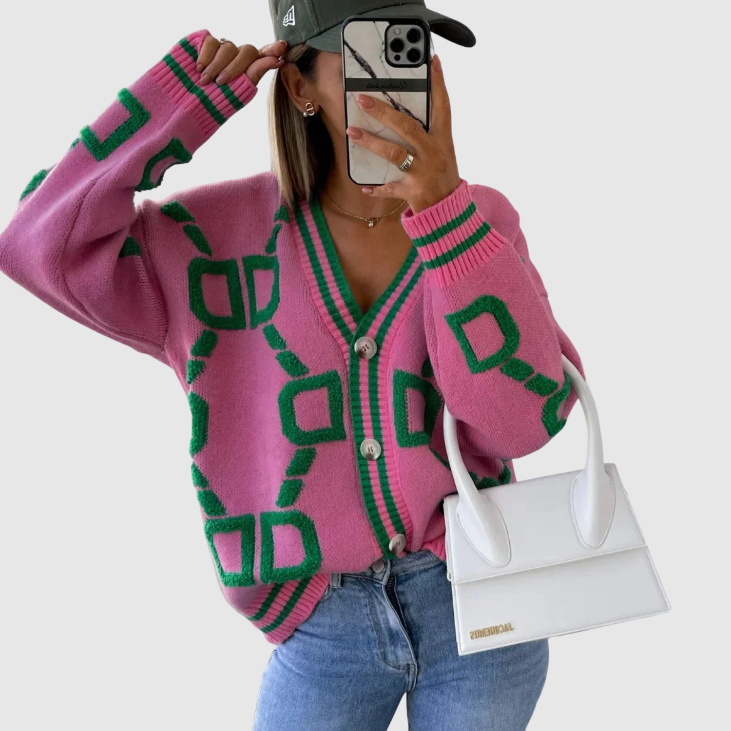 Nora – Cardigan avec motif graphique