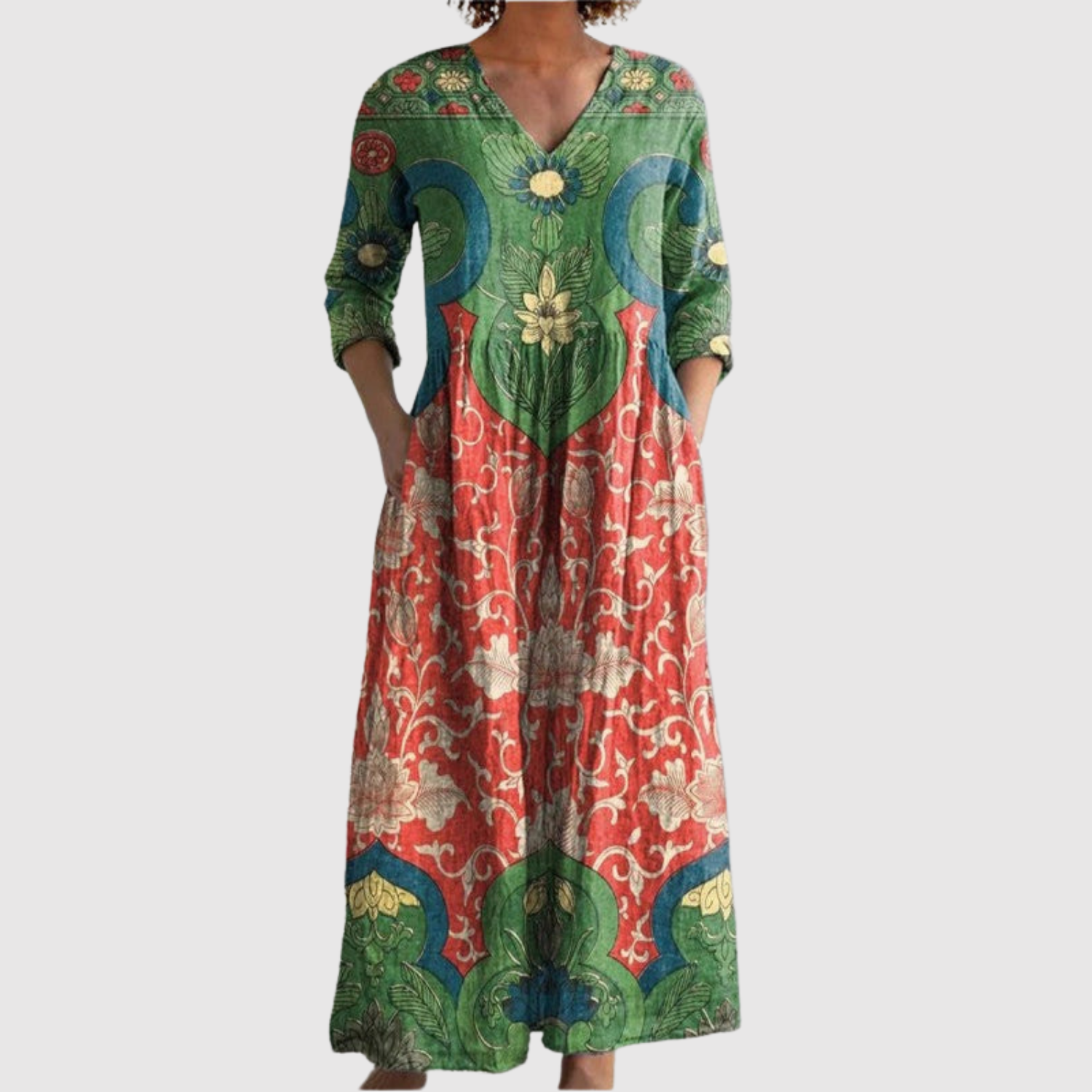 Léna - Robe maxi avec imprimé floral vintage