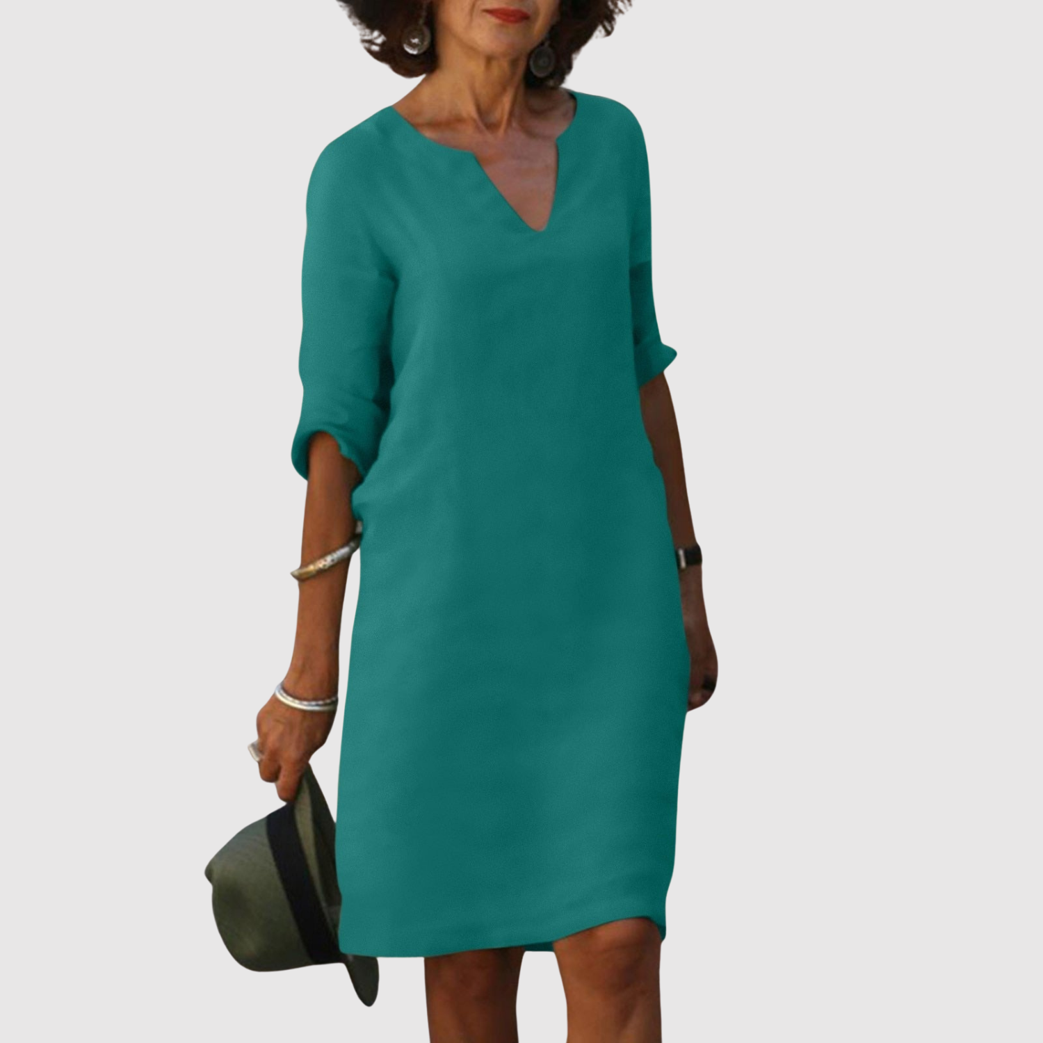 Léna – Robe classique décontractée au look lin