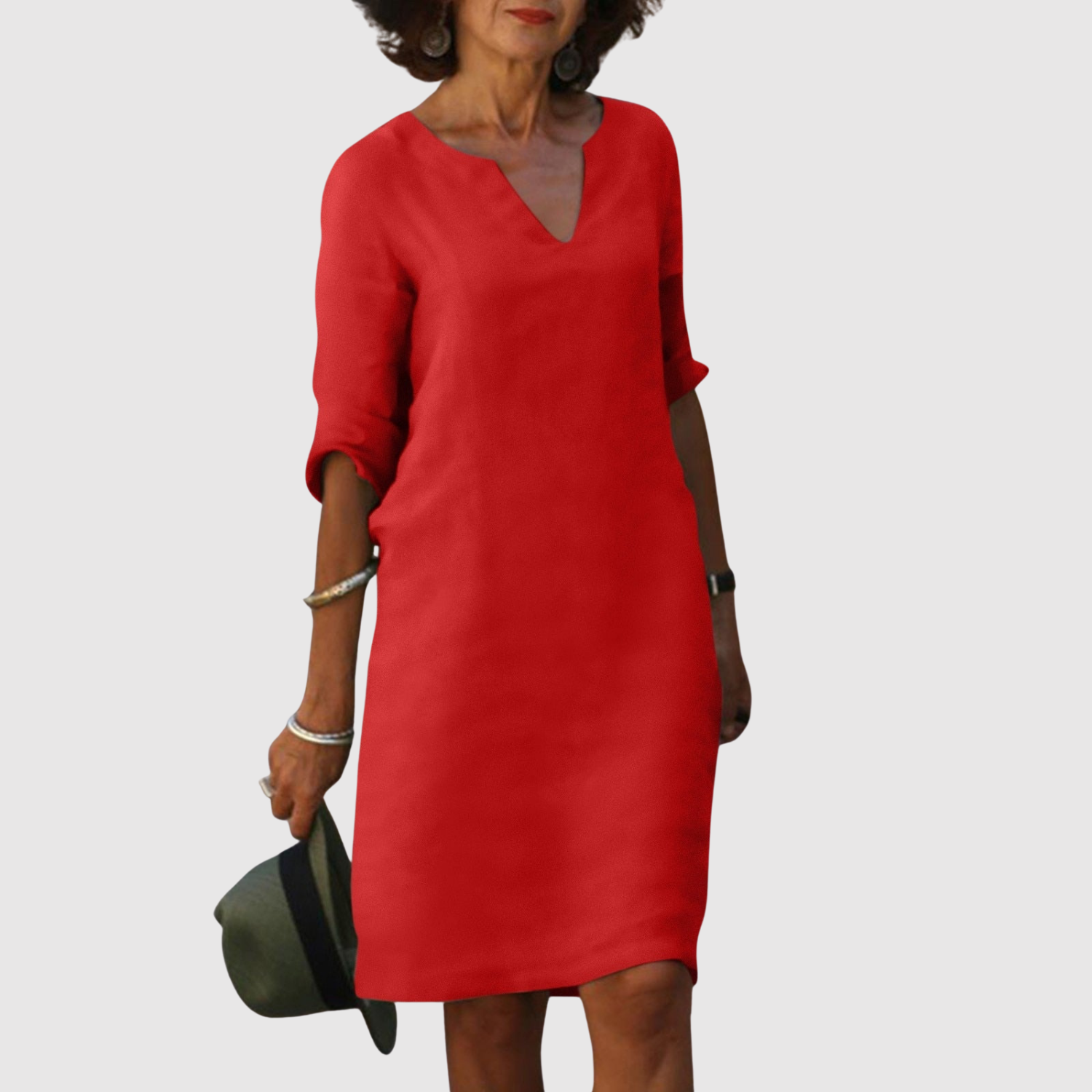 Léna – Robe classique décontractée au look lin