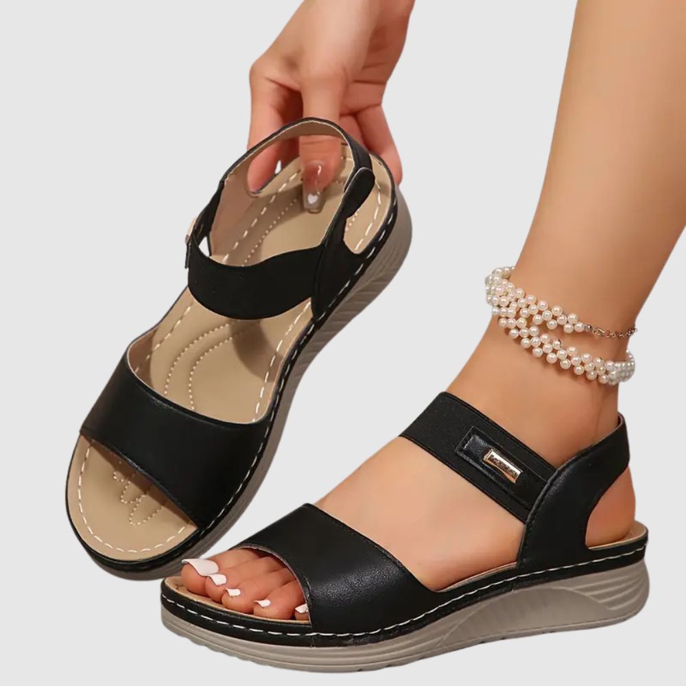 Anna – Sandales compensées orthopédiques à double bride confortable