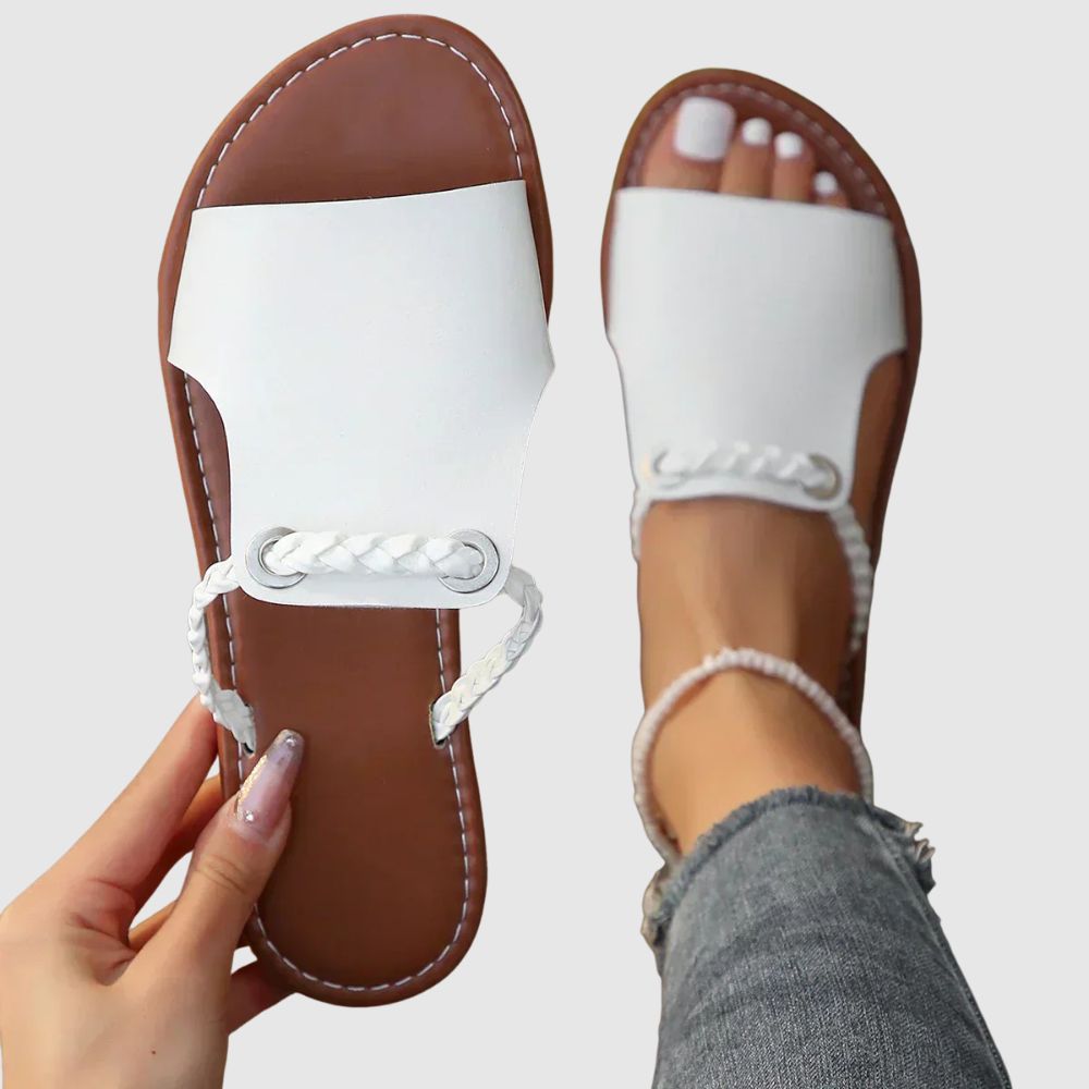 Anna – Sandales orthopédiques plates à détail tressé