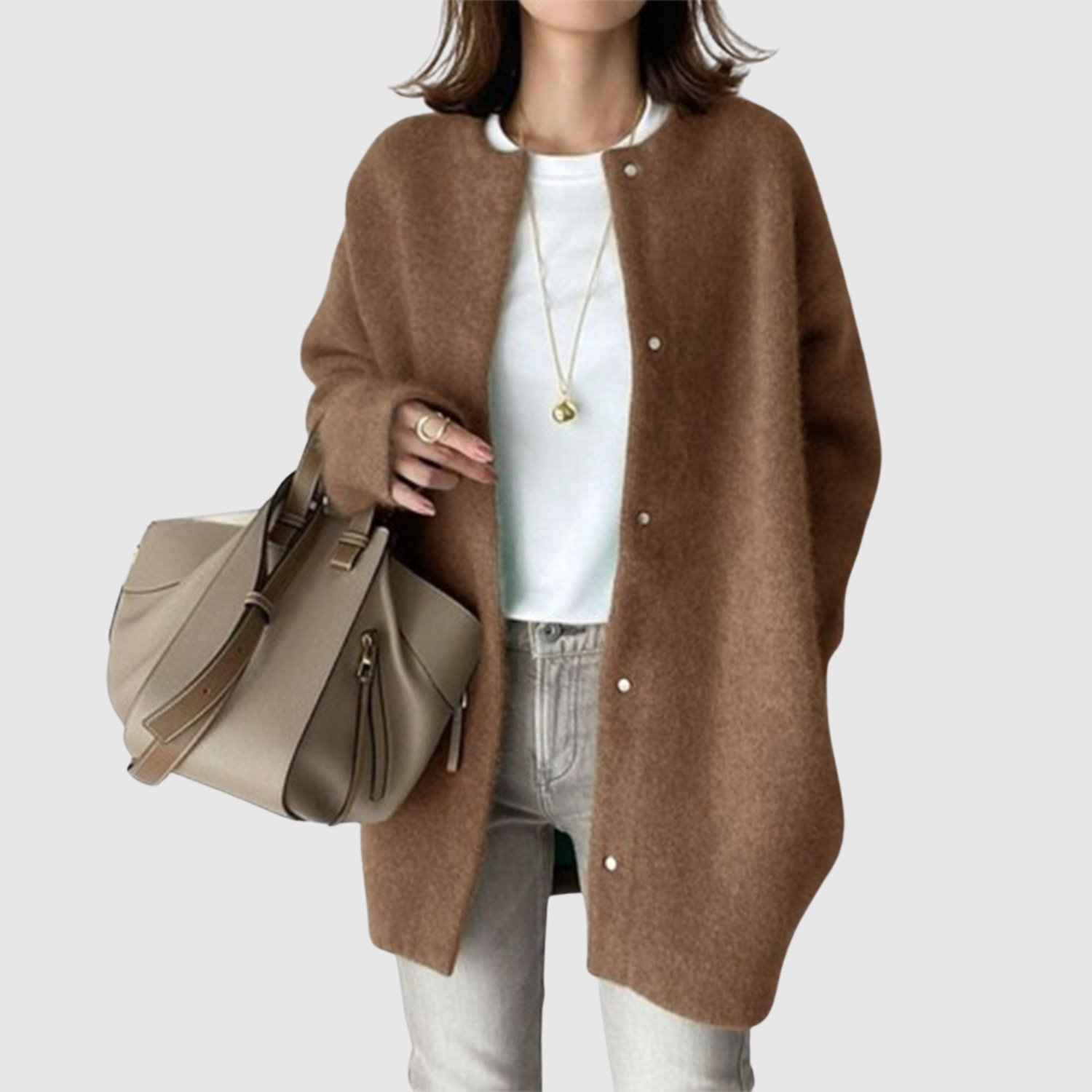 Nora – Cardigan en laine douce au design élégant et décontracté