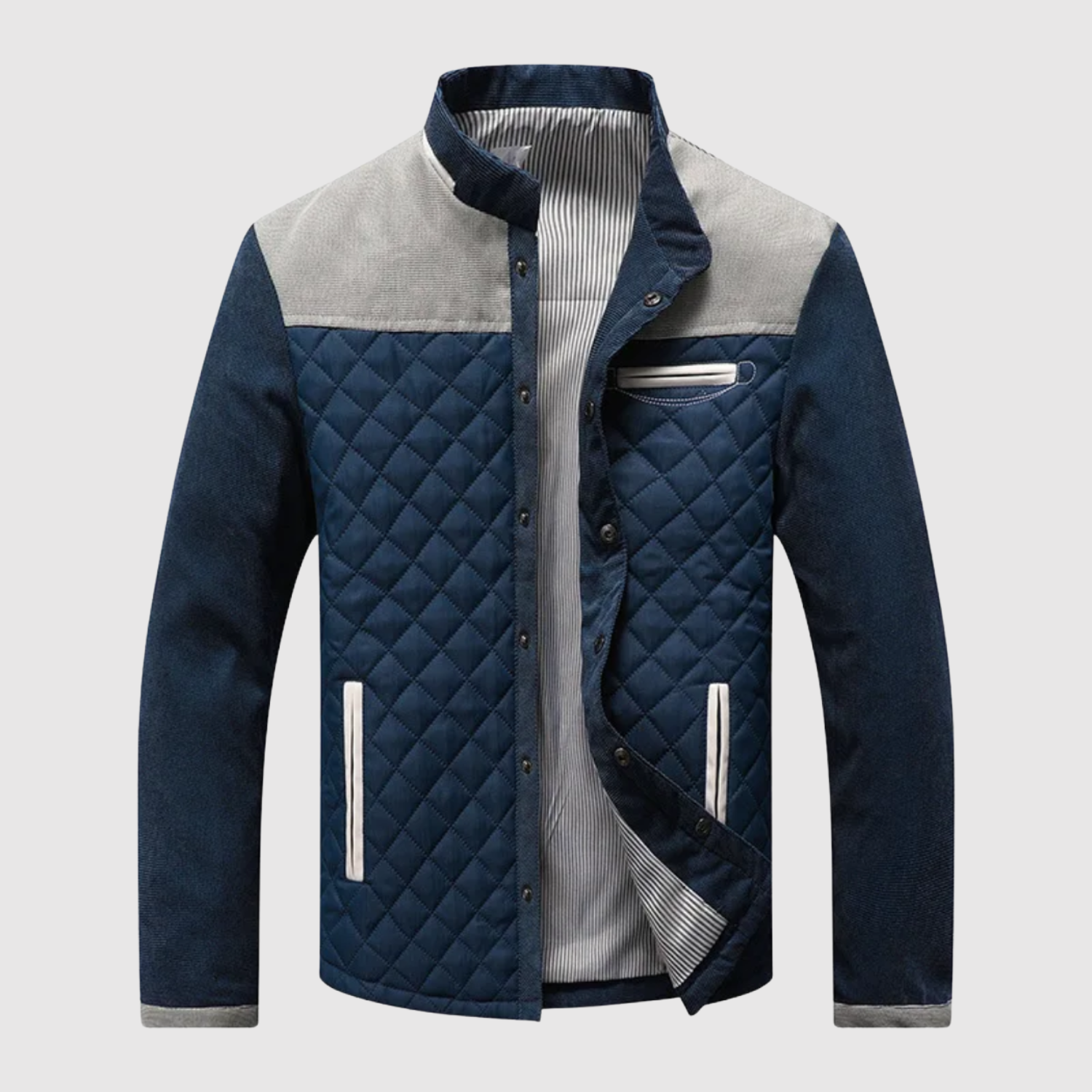 Šimon – Veste matelassée avec col contrastant en daim doux