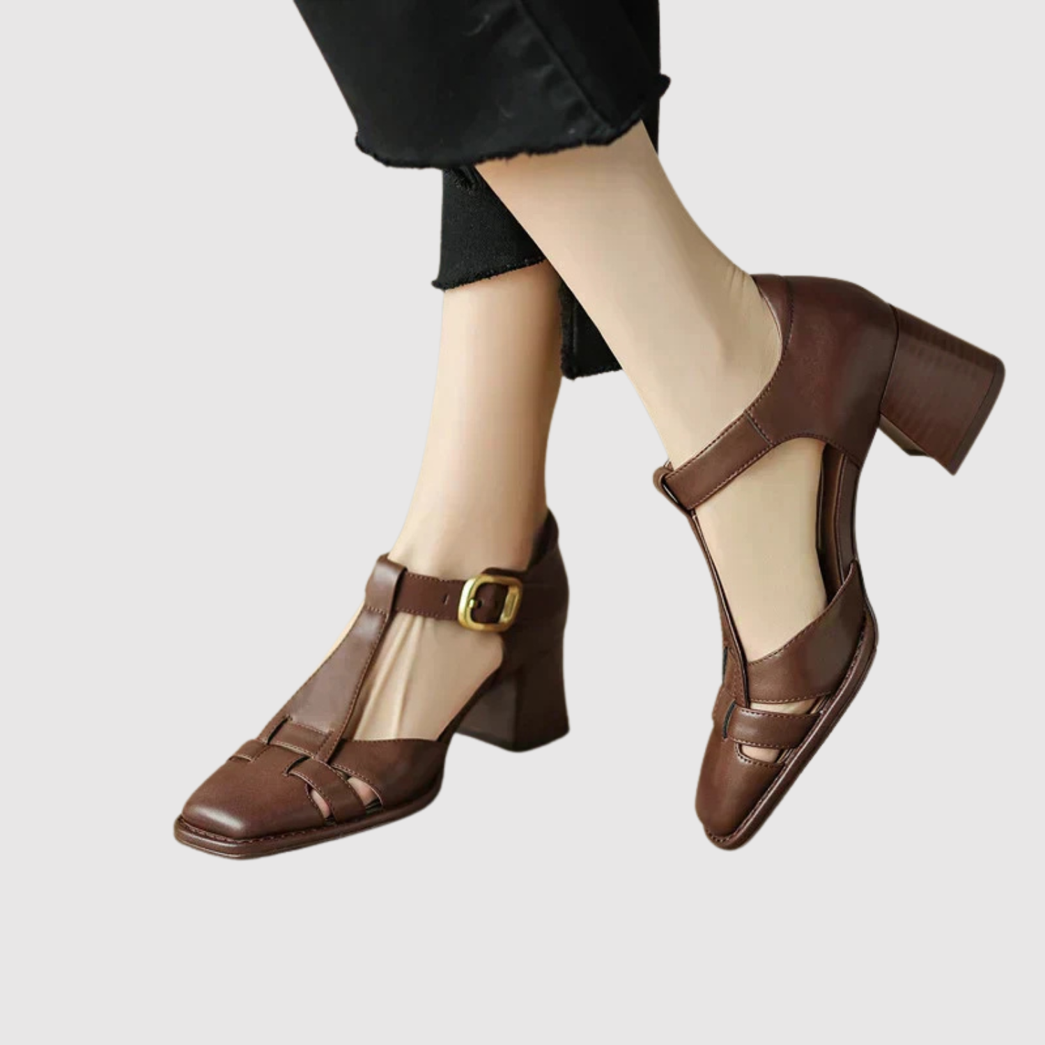 Colette – Chaussures élégantes avec une bride en T et un talon moyen