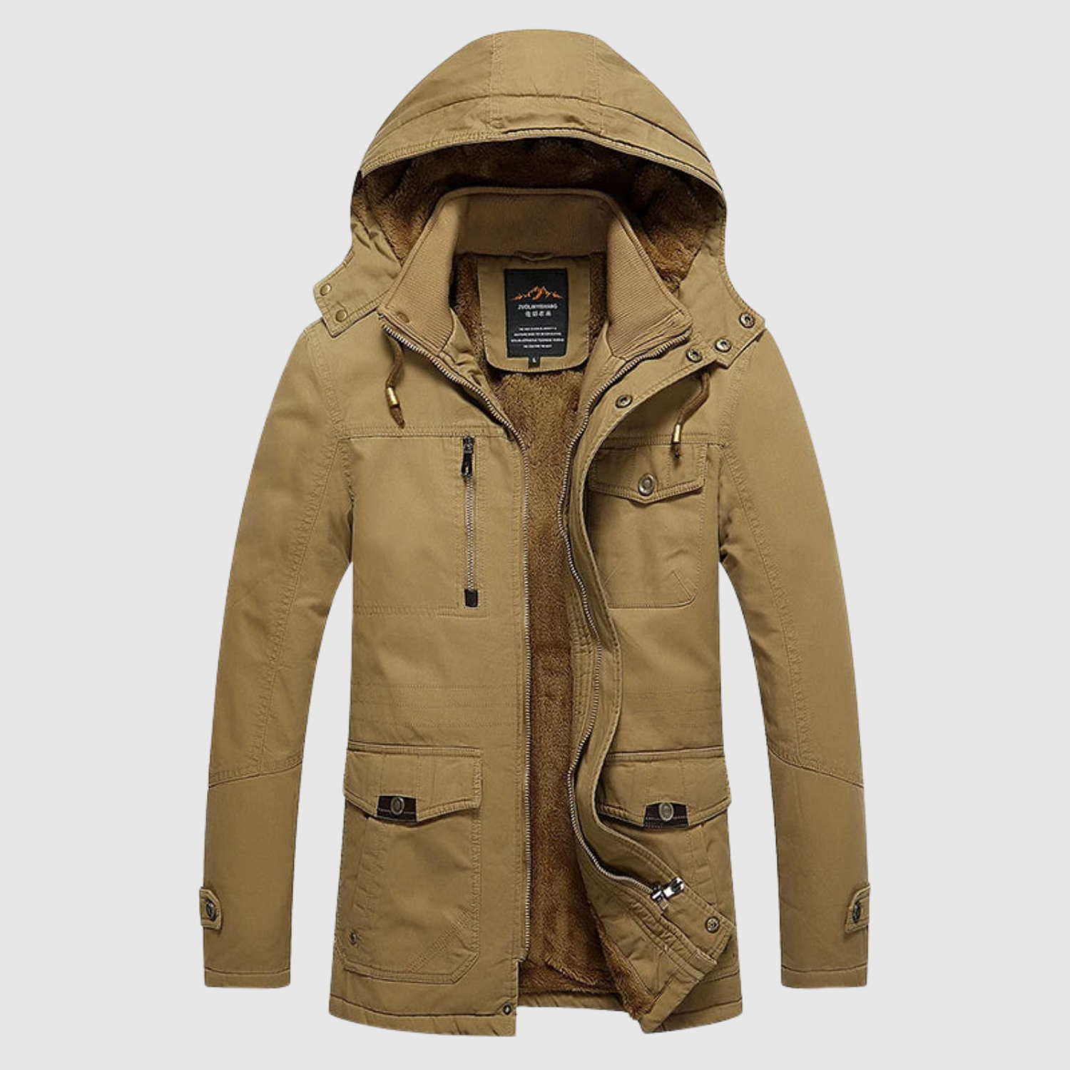 Marek – Veste d'hiver en laine avec ceinture et capuche