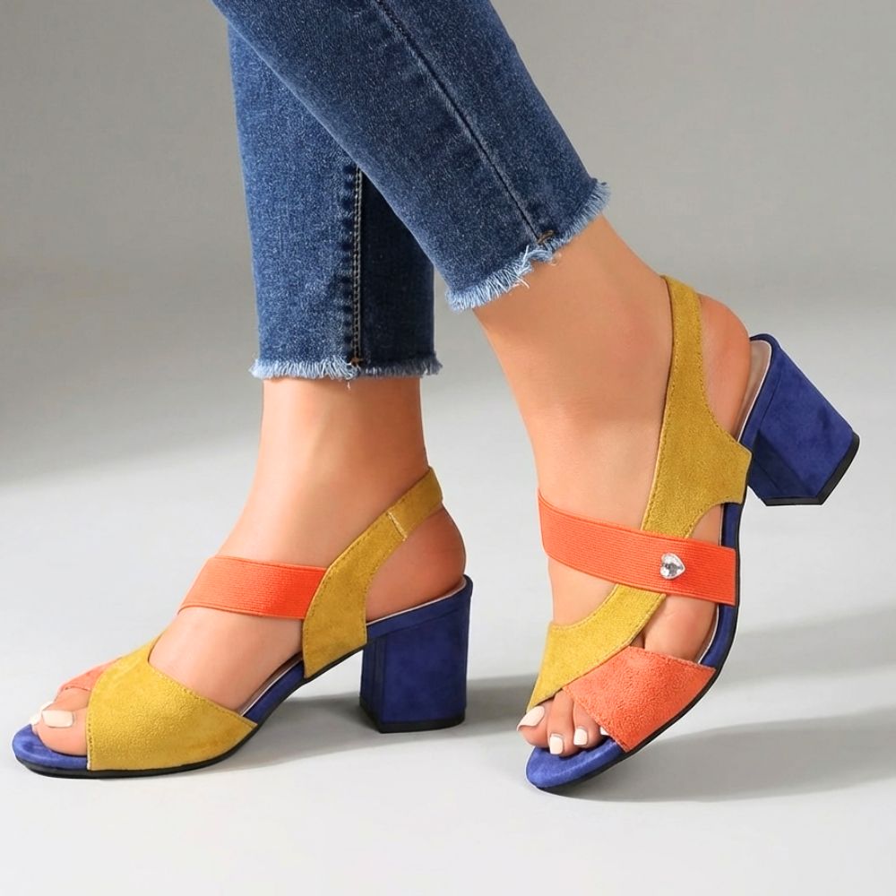 Magdalena – Sandales à talons pour femmes avec des sangles élastiques