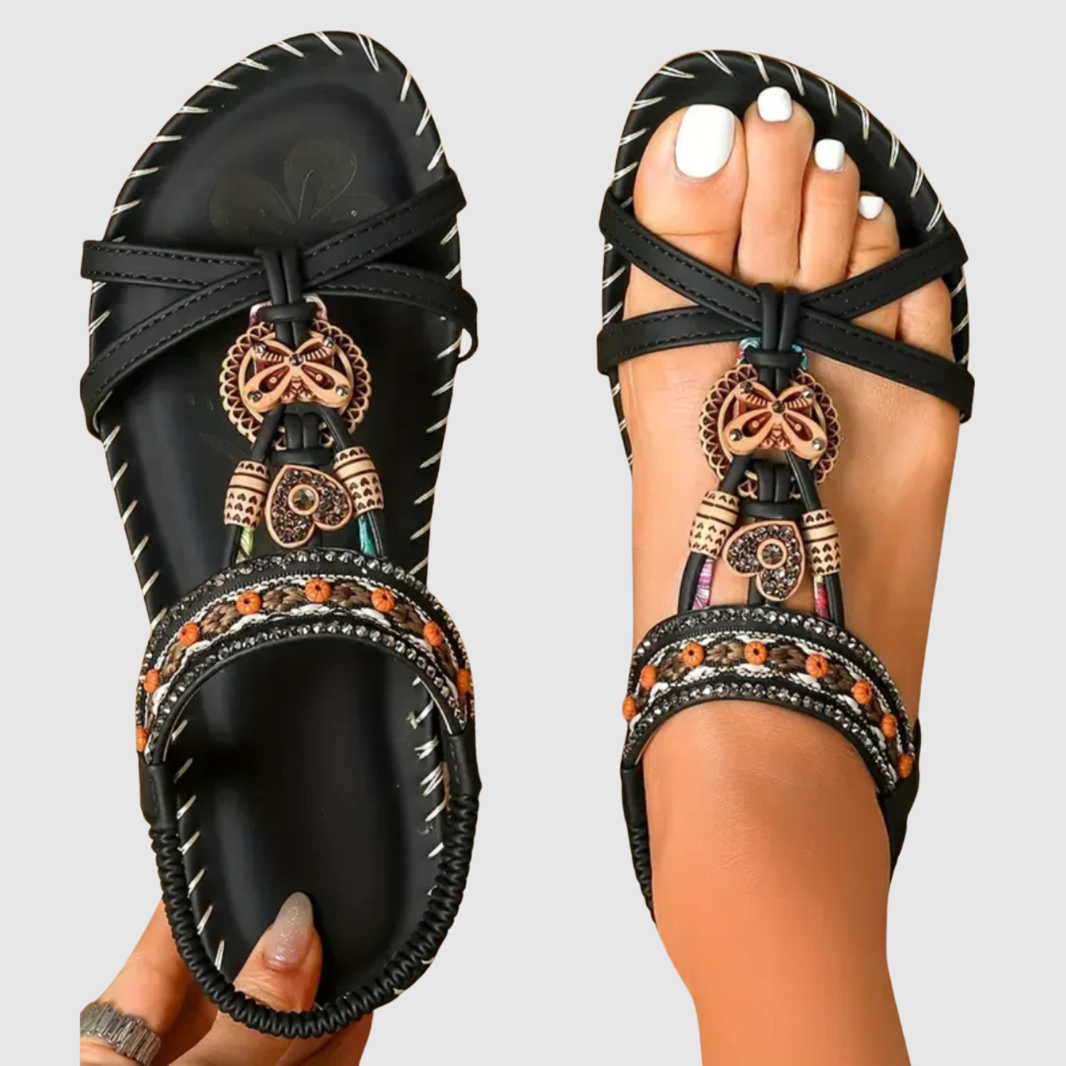 Léa – Sandales boho en style fait main