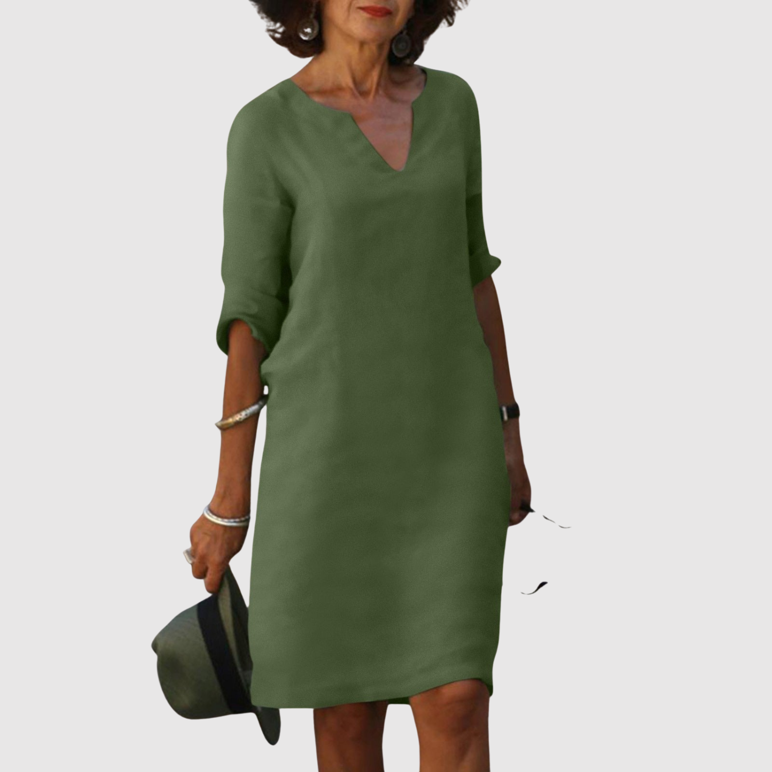 Léna – Robe classique décontractée au look lin