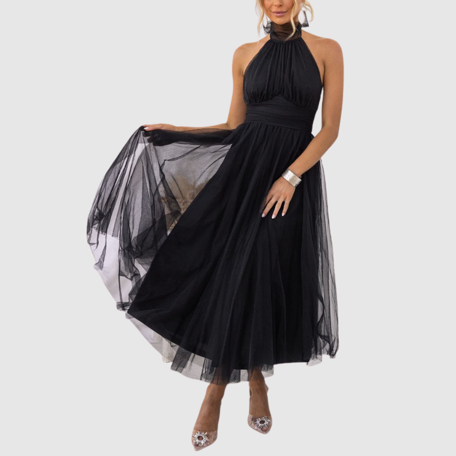 Amélie – Robe élégante en tulle avec un léger tombé