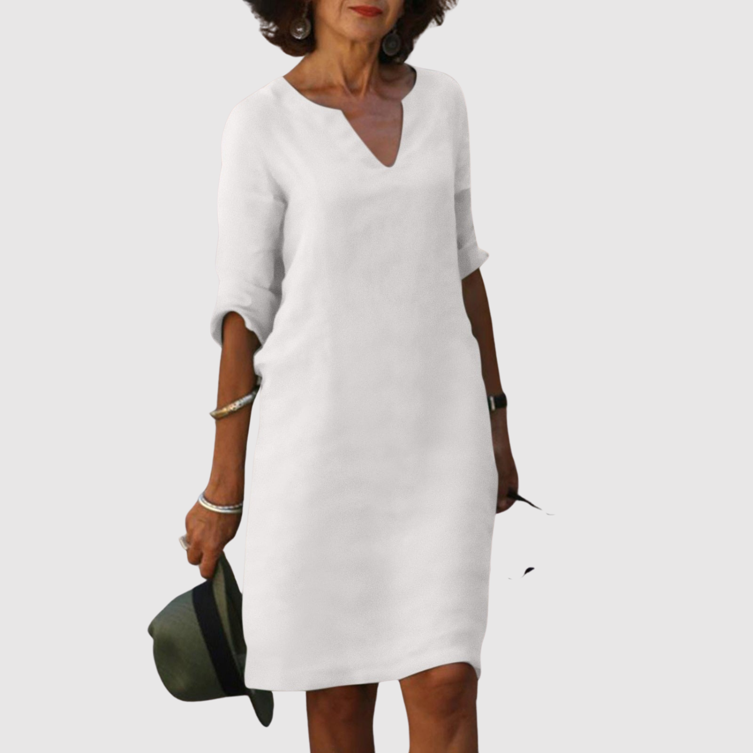 Léna – Robe classique décontractée au look lin