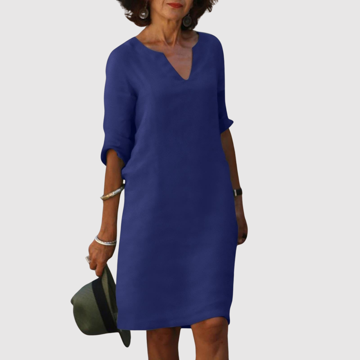 Léna – Robe classique décontractée au look lin