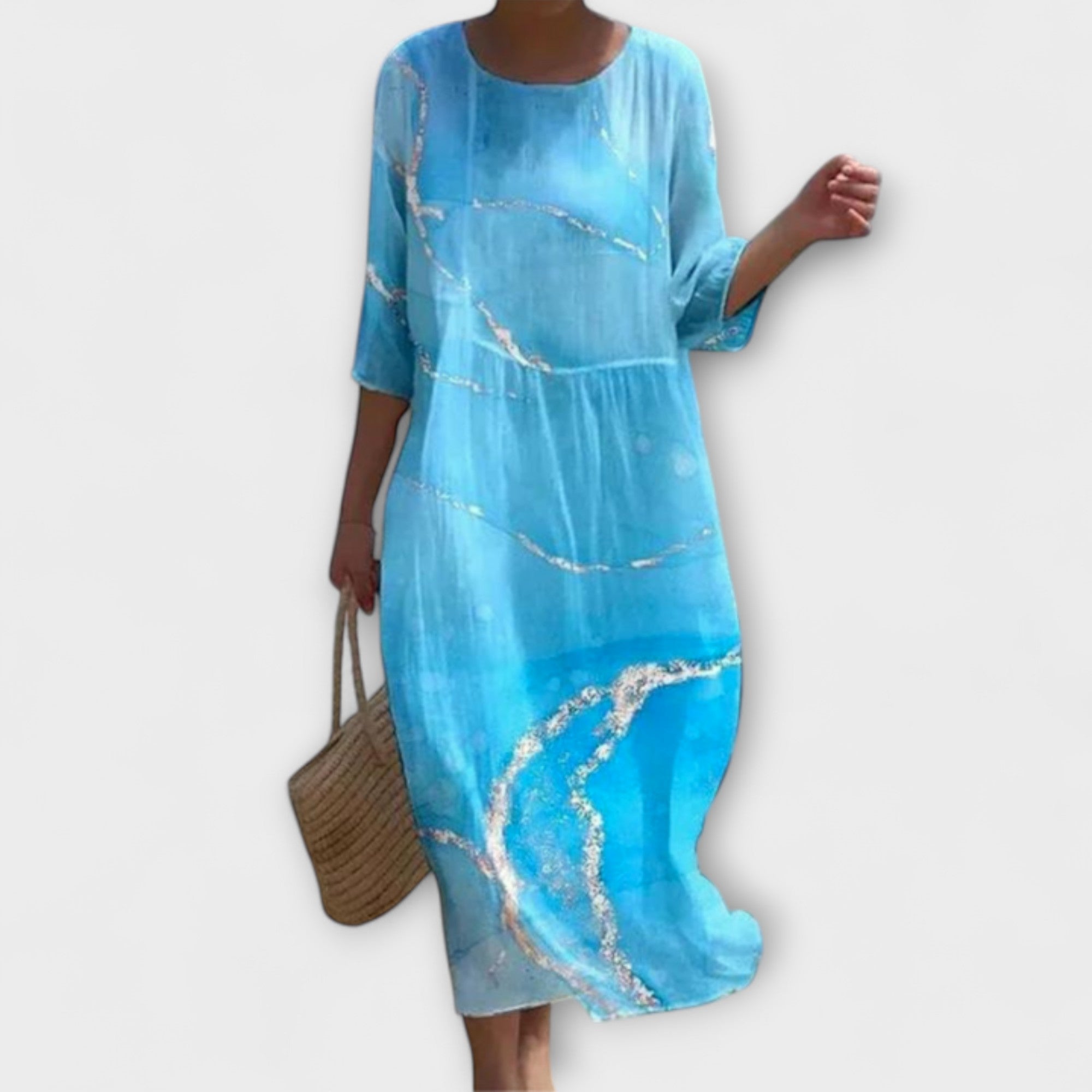 Léna - Robe longue élégante à motif floral