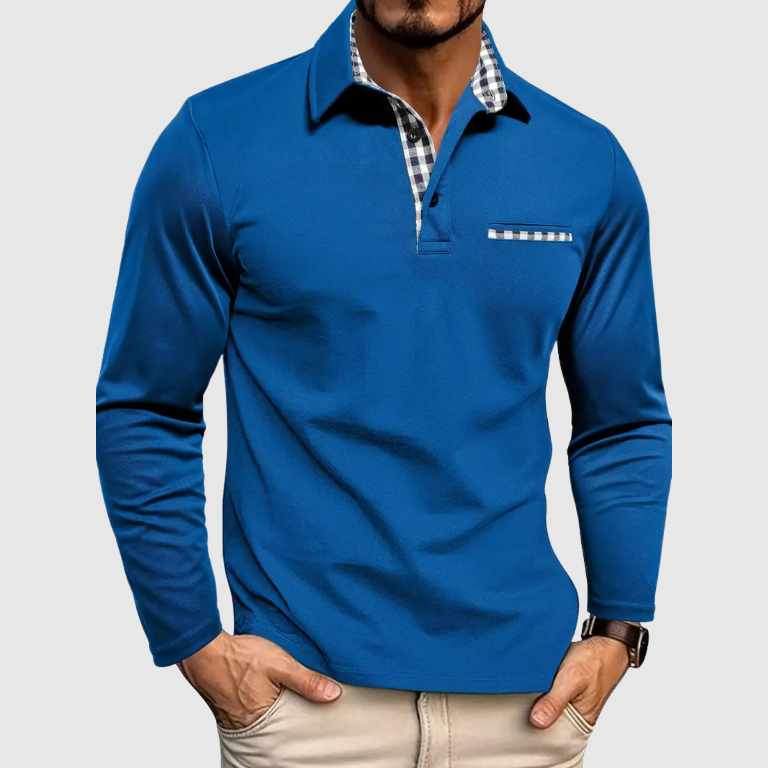 Lucas – Chemise sport chic avec col et fermeture éclair