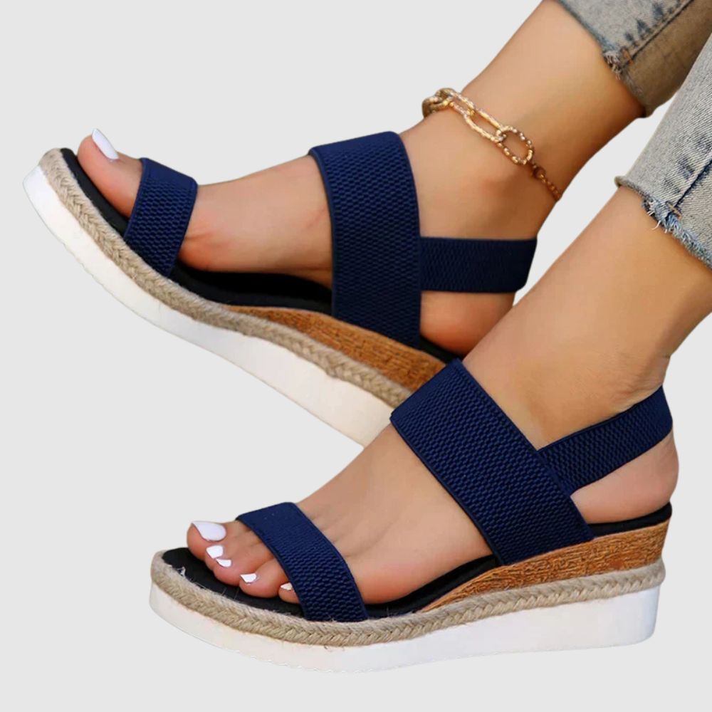 Anna – Sandales compensées orthopédiques à brides textiles