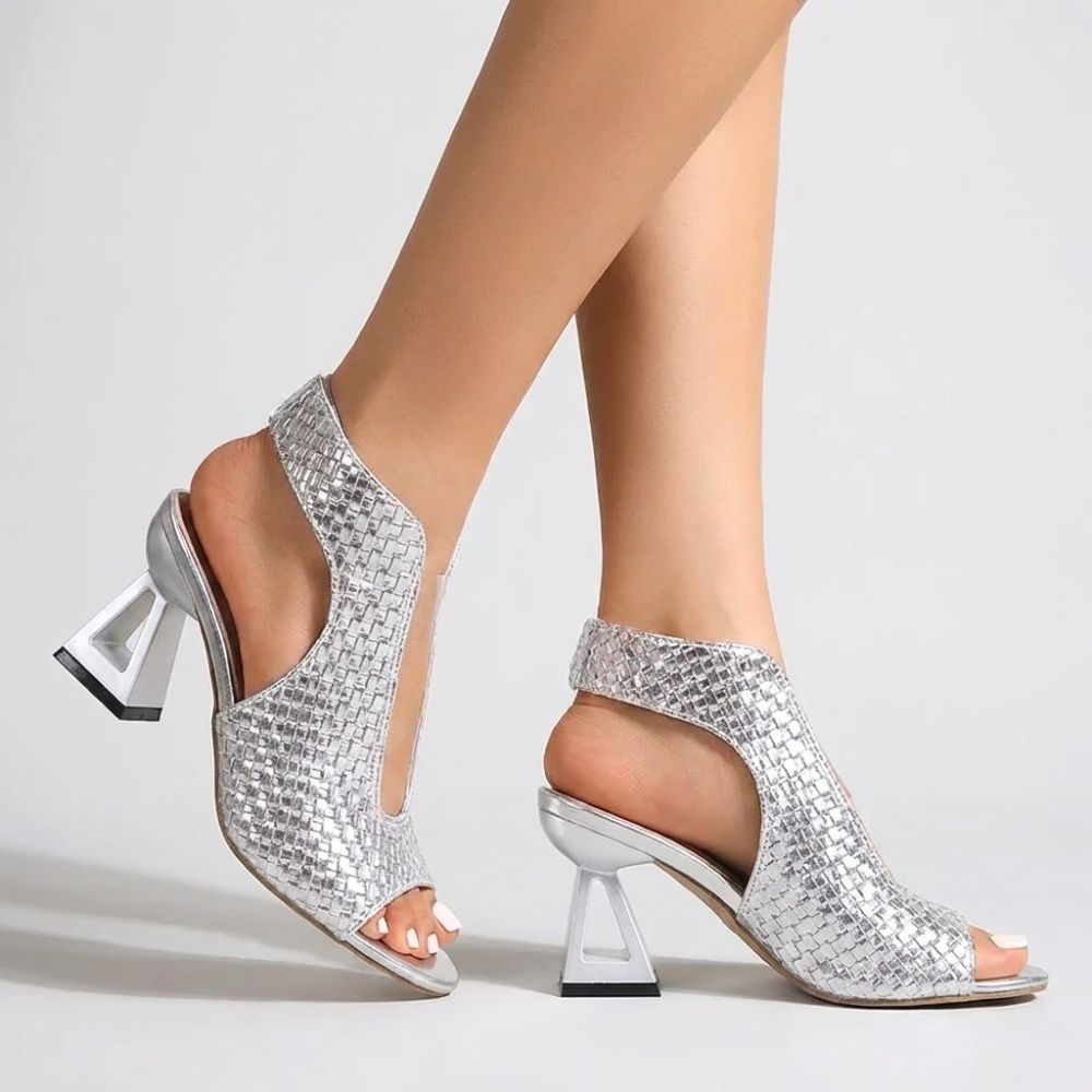 Magdalena – Sandales pour femmes à talons avec finition dorée