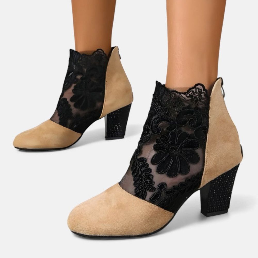 Magdalena – Bottines à talons pour femmes avec dentelle